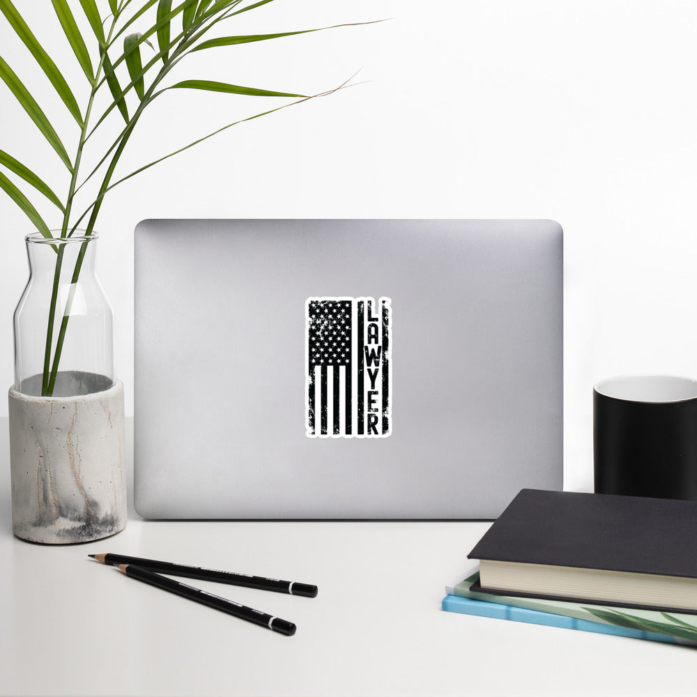 Bubble-free Sticker  | Lawyer (deisgn on American flag)