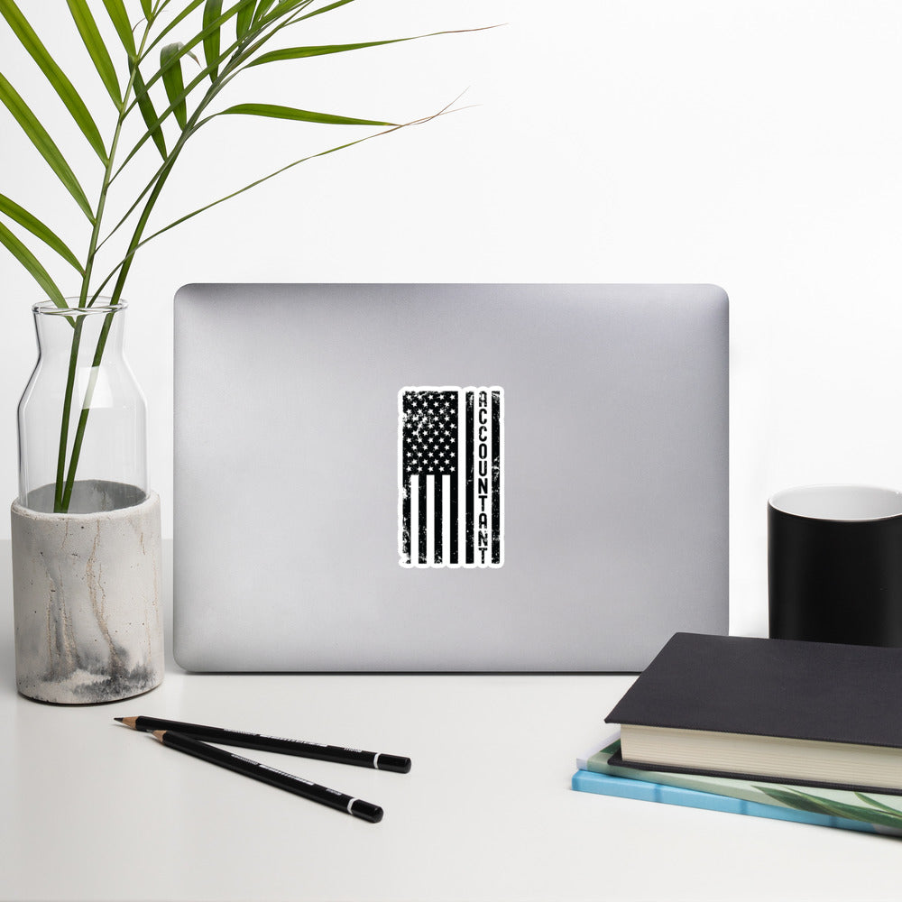 Bubble-free stickers | Accountant (deisgn on American flag)