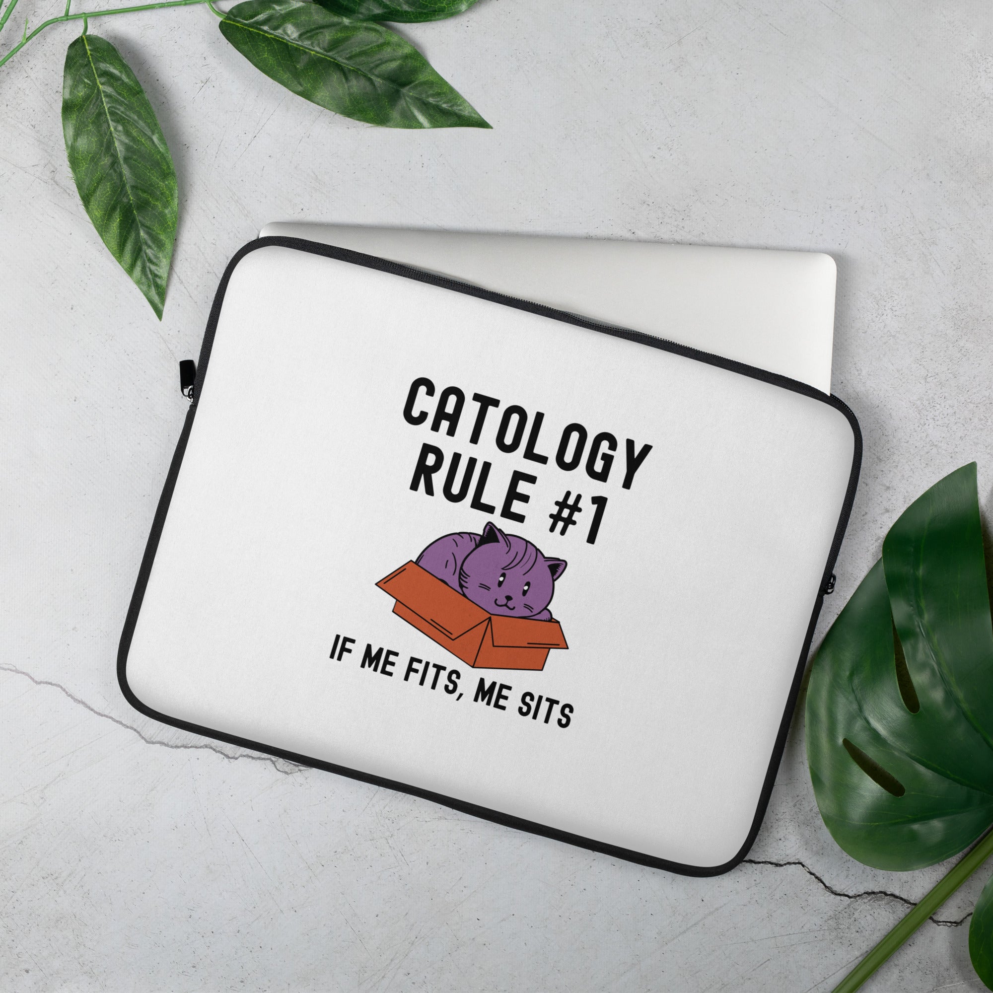 Laptop Sleeve | Catology Rule #1 If me fits, me sits