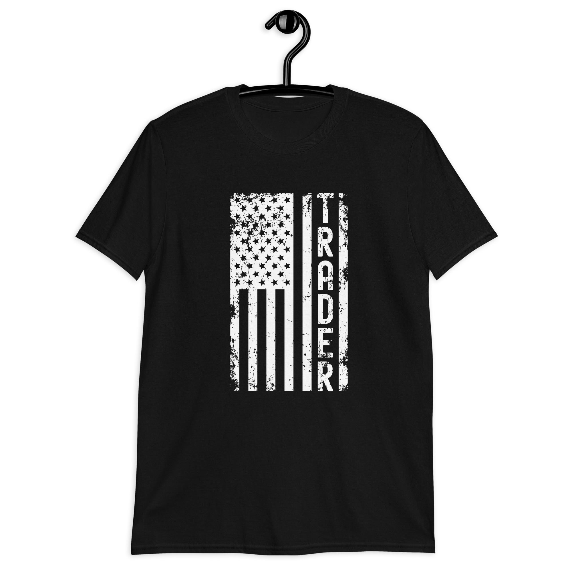 Short-Sleeve Unisex T-Shirt | Trader (deisgn on American flag)