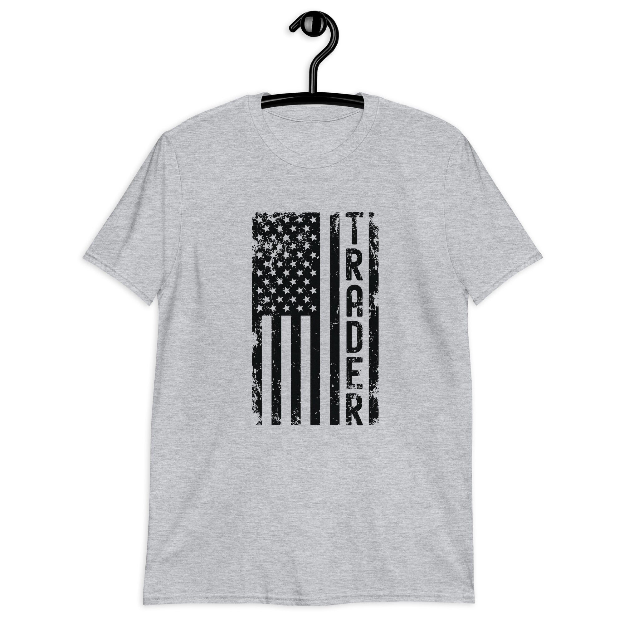 Short-Sleeve Unisex T-Shirt | Trader (deisgn on American flag)