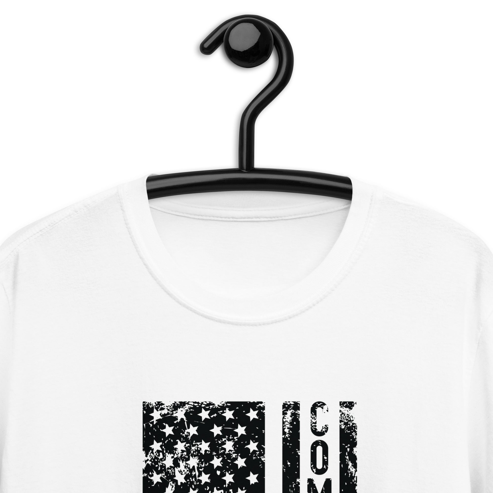 Short-Sleeve Unisex T-Shirt | Compliance (deisgn on American flag)