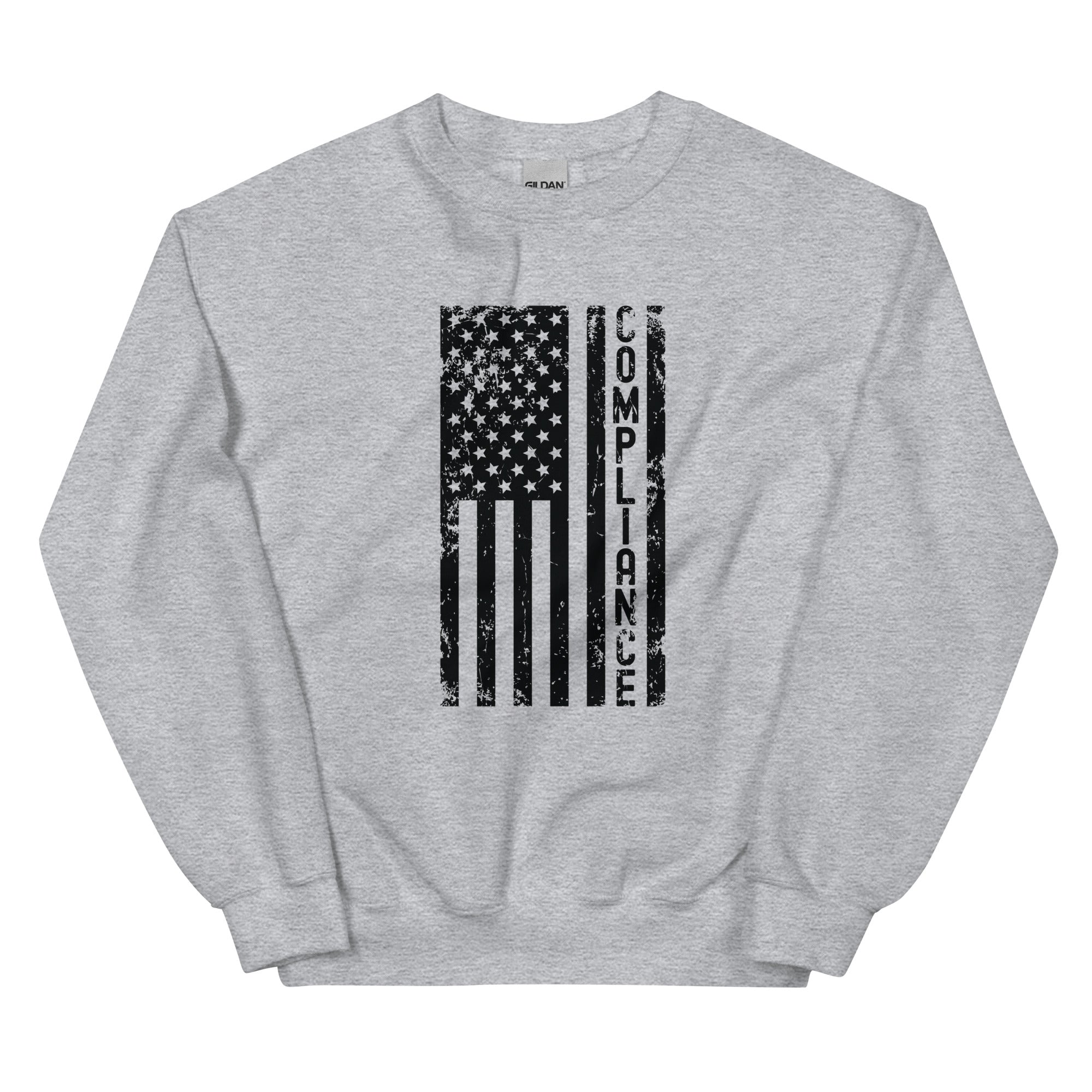 Unisex Sweatshirt | Compliance (deisgn on American flag)