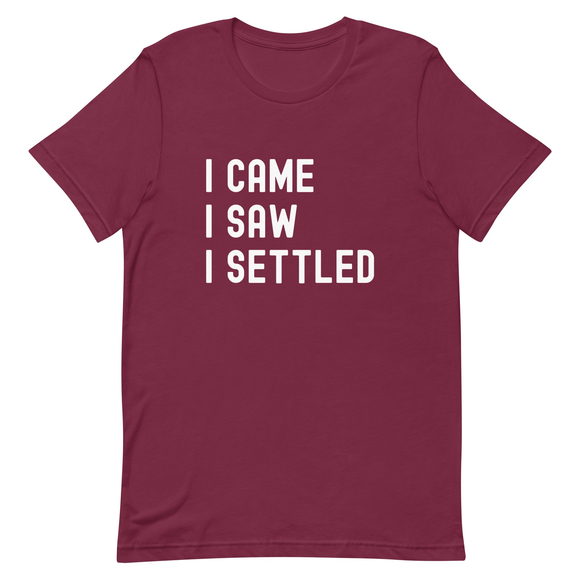 Unisex t-shirt | I came, I saw, I settled