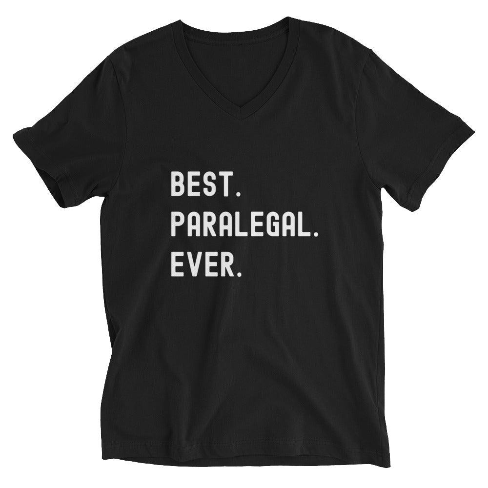 Unisex Short Sleeve V-Neck T-Shirt | Best. Paralegal. Ever.