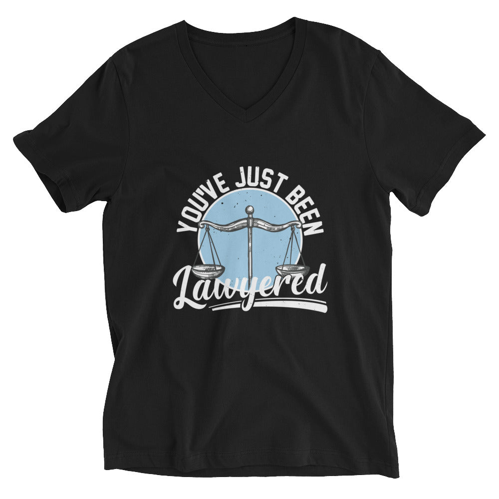 Unisex Short Sleeve V-Neck T-Shirt | You've just been lawyered