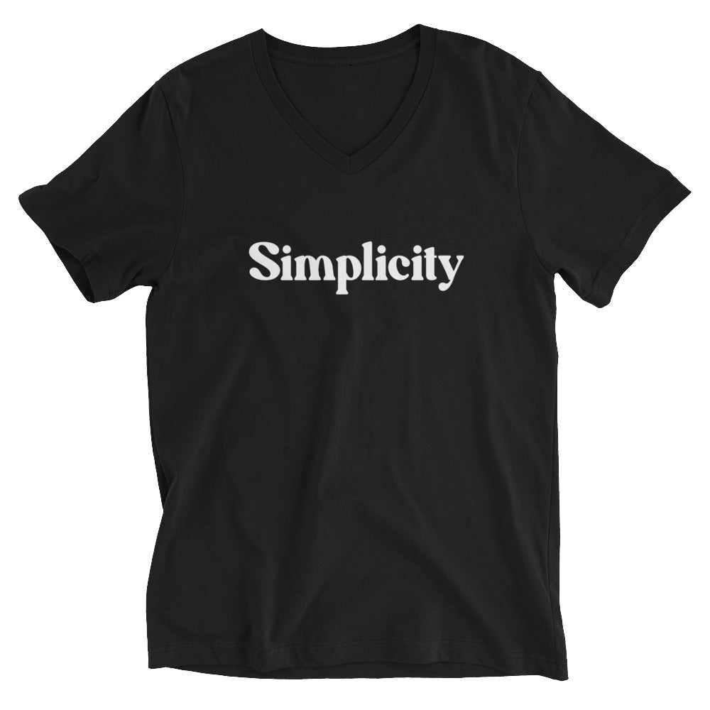 Unisex Short Sleeve V-Neck T-Shirt | Simplicity