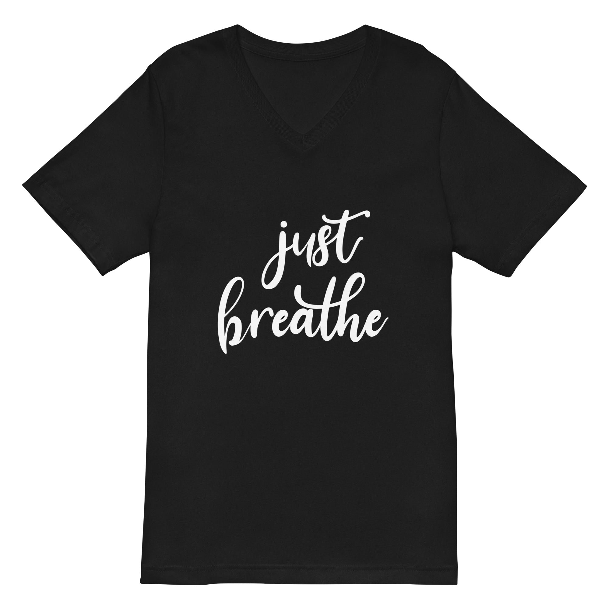 Unisex Short Sleeve V-Neck T-Shirt | Just Breathe