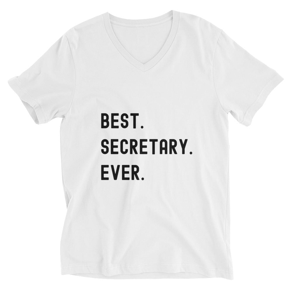 Unisex Short Sleeve V-Neck T-Shirt | Best. Secretary. Ever.