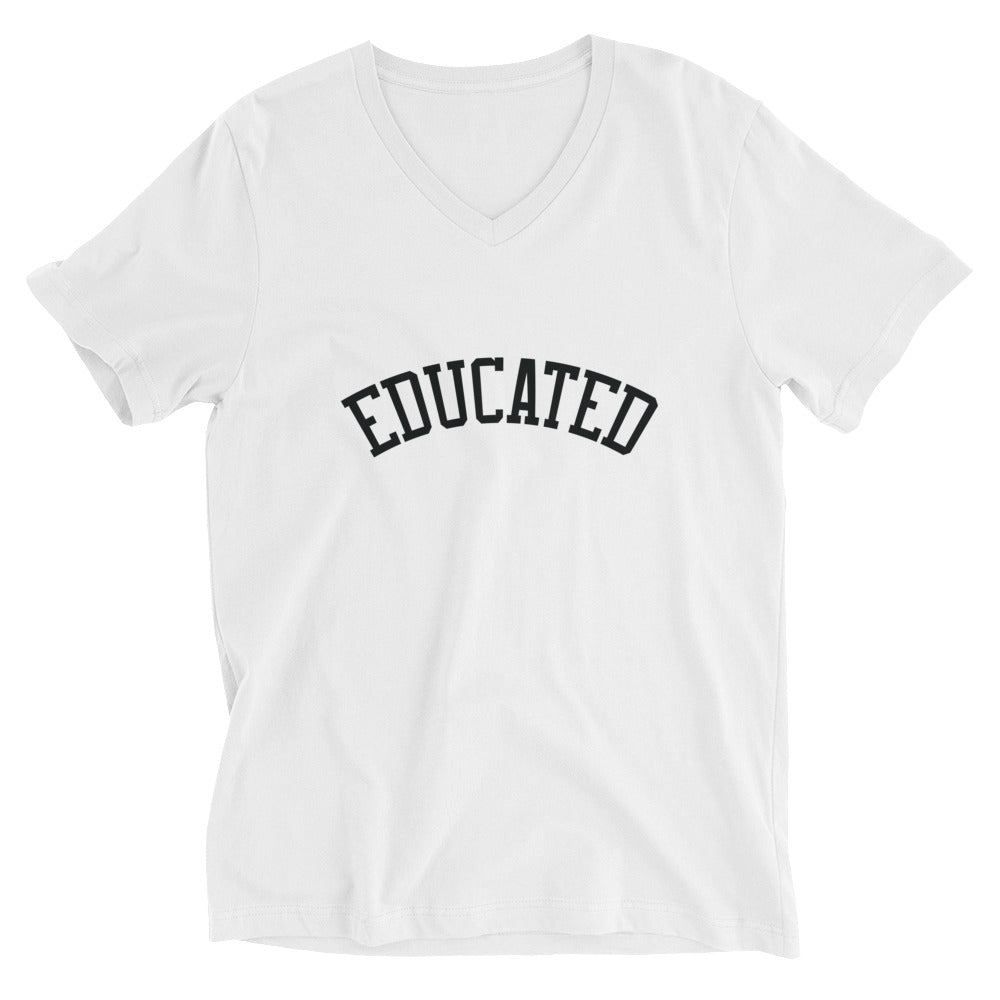 Unisex Short Sleeve V-Neck T-Shirt | Educated