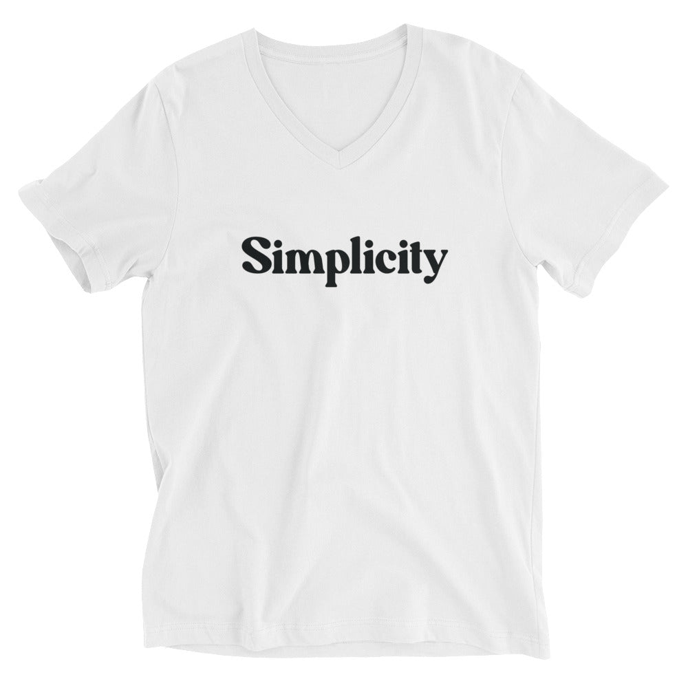Unisex Short Sleeve V-Neck T-Shirt | Simplicity