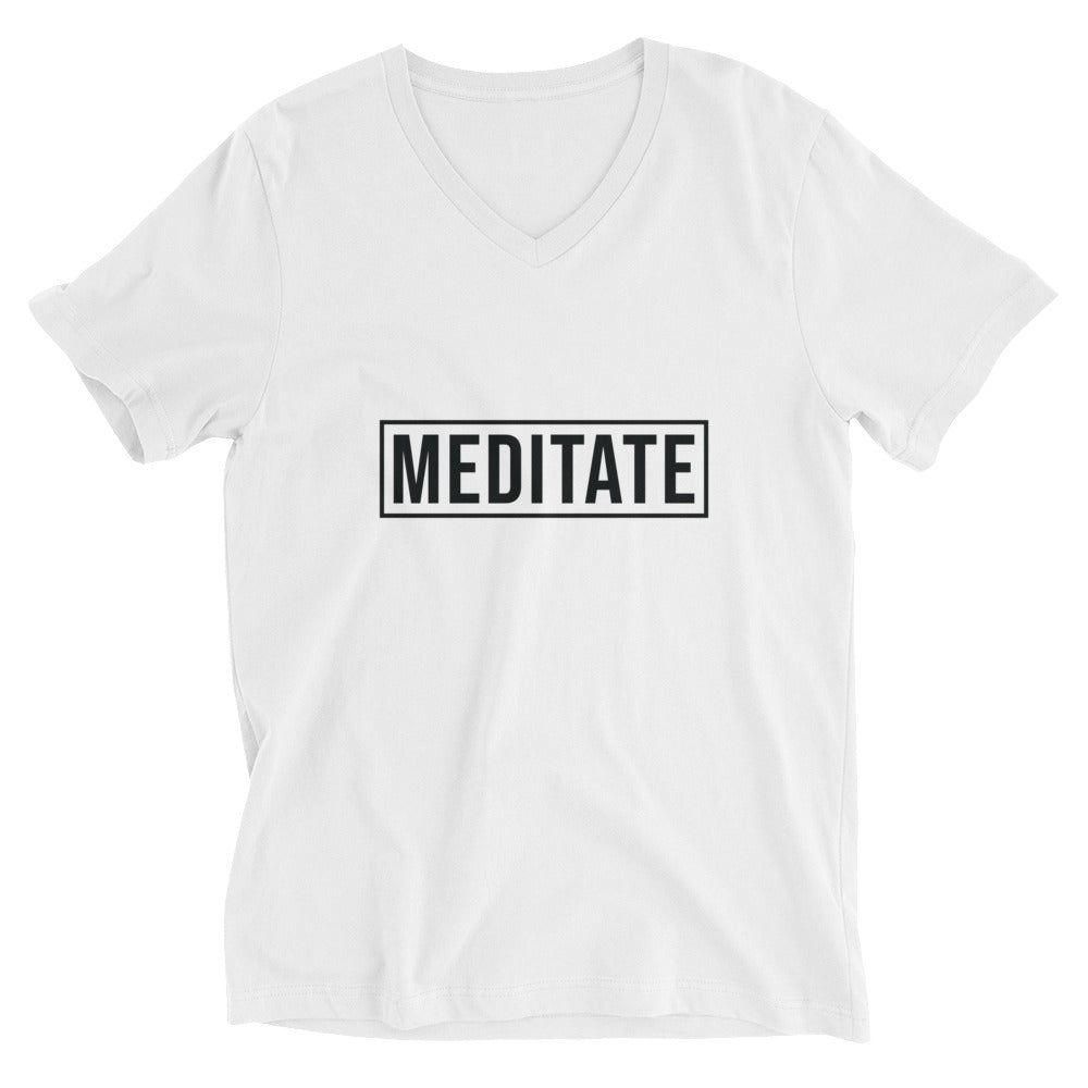 Unisex Short Sleeve V-Neck T-Shirt | Meditate