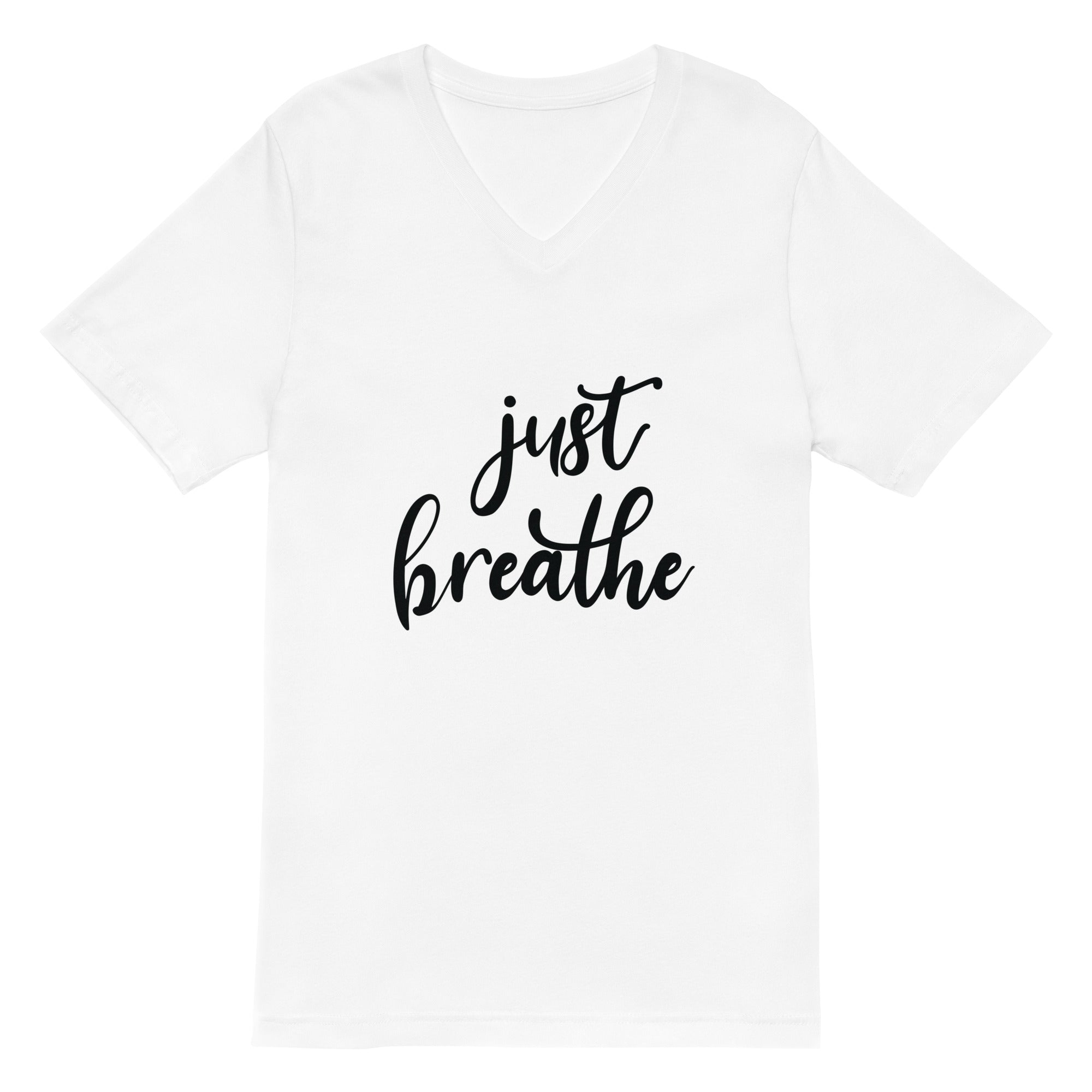 Unisex Short Sleeve V-Neck T-Shirt | Just Breathe