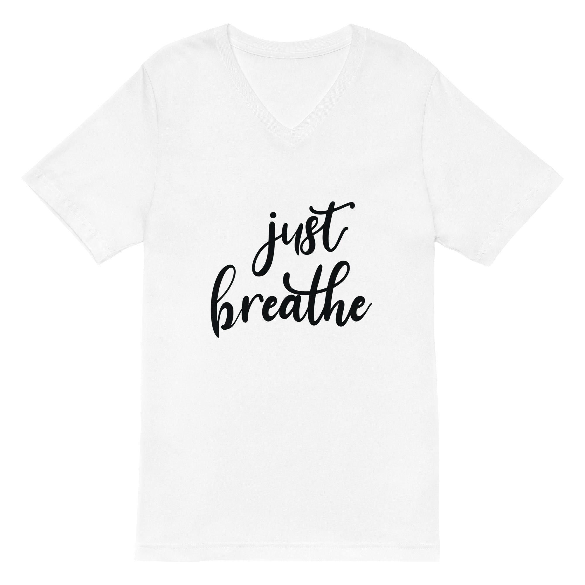 Unisex Short Sleeve V-Neck T-Shirt | Just Breathe