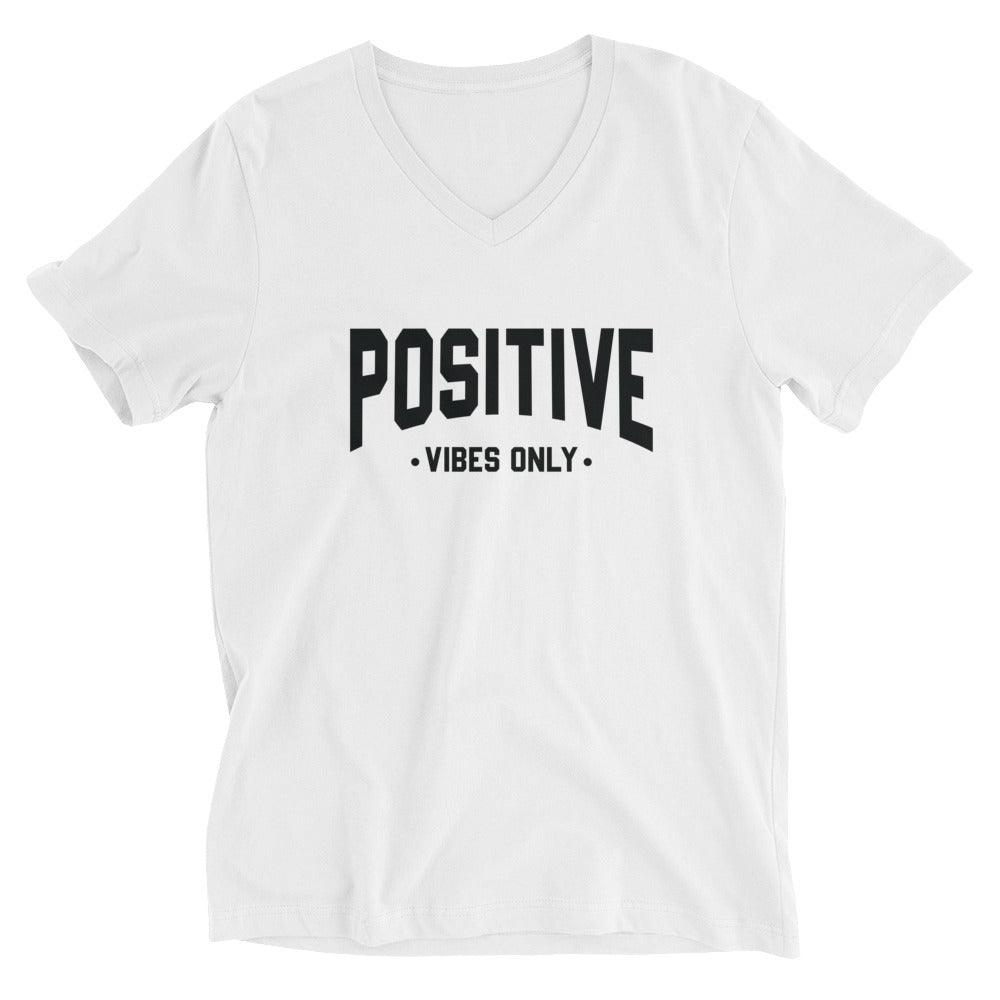 Unisex Short Sleeve V-Neck T-Shirt | Positive Vibes Only