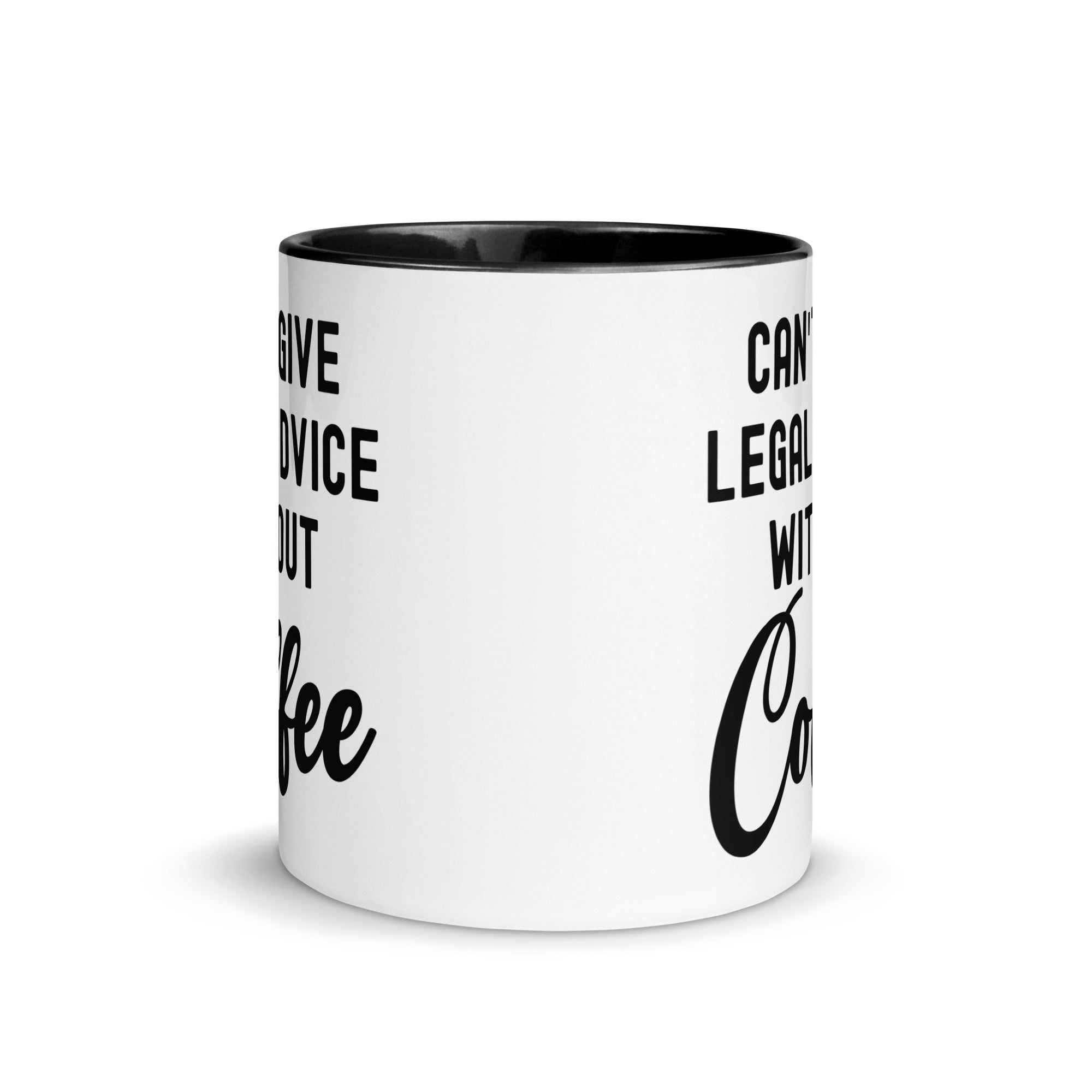 Mug with Color Inside | Can’t give legal advice without coffee