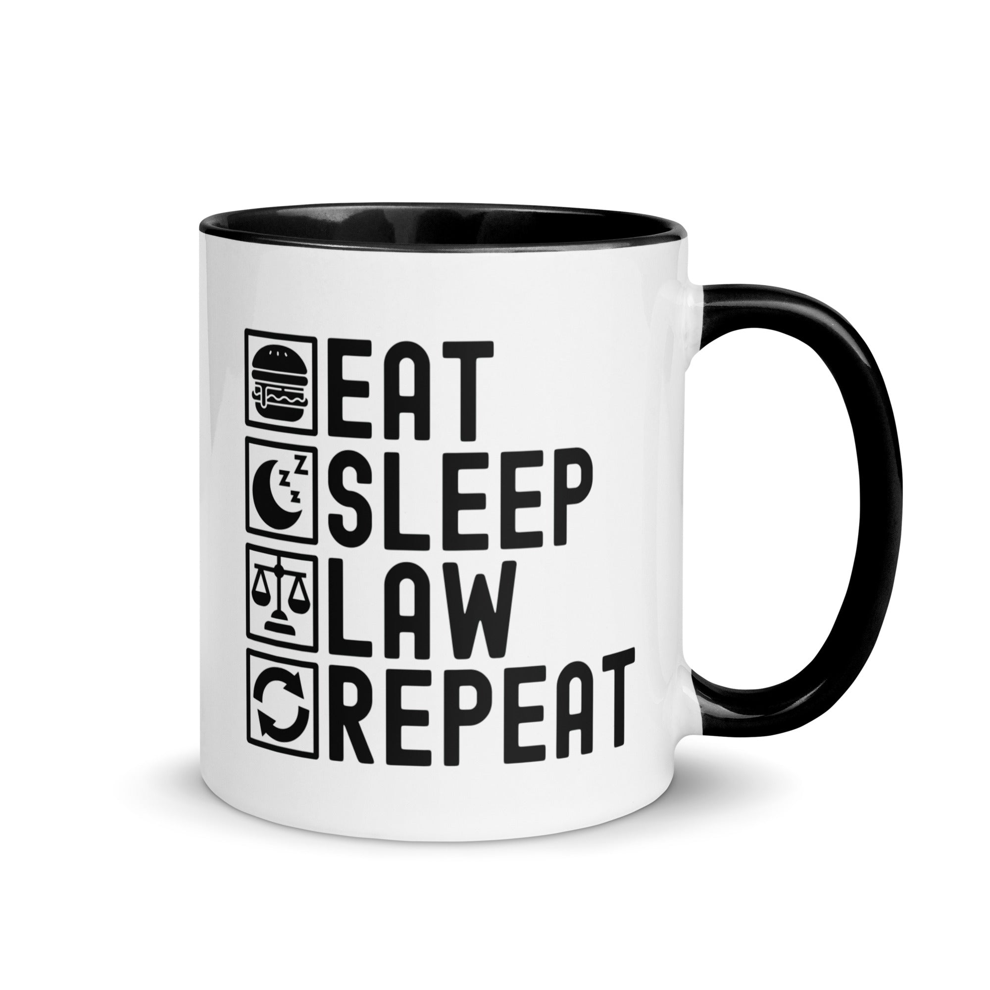 Mug with Color Inside | Eat Sleep Law Repeat