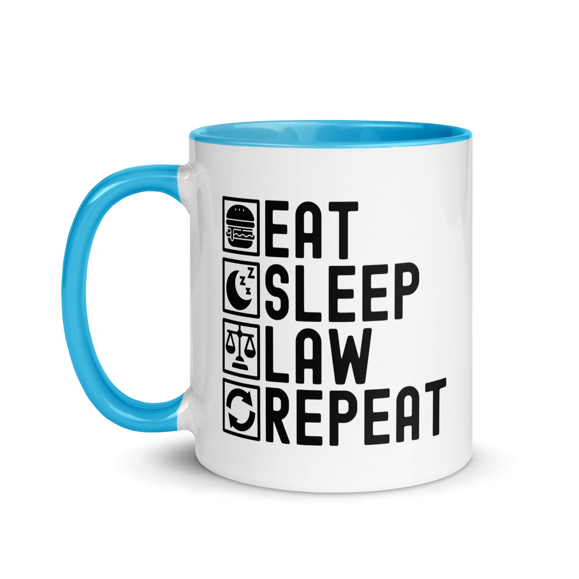 Mug with Color Inside | Eat Sleep Law Repeat