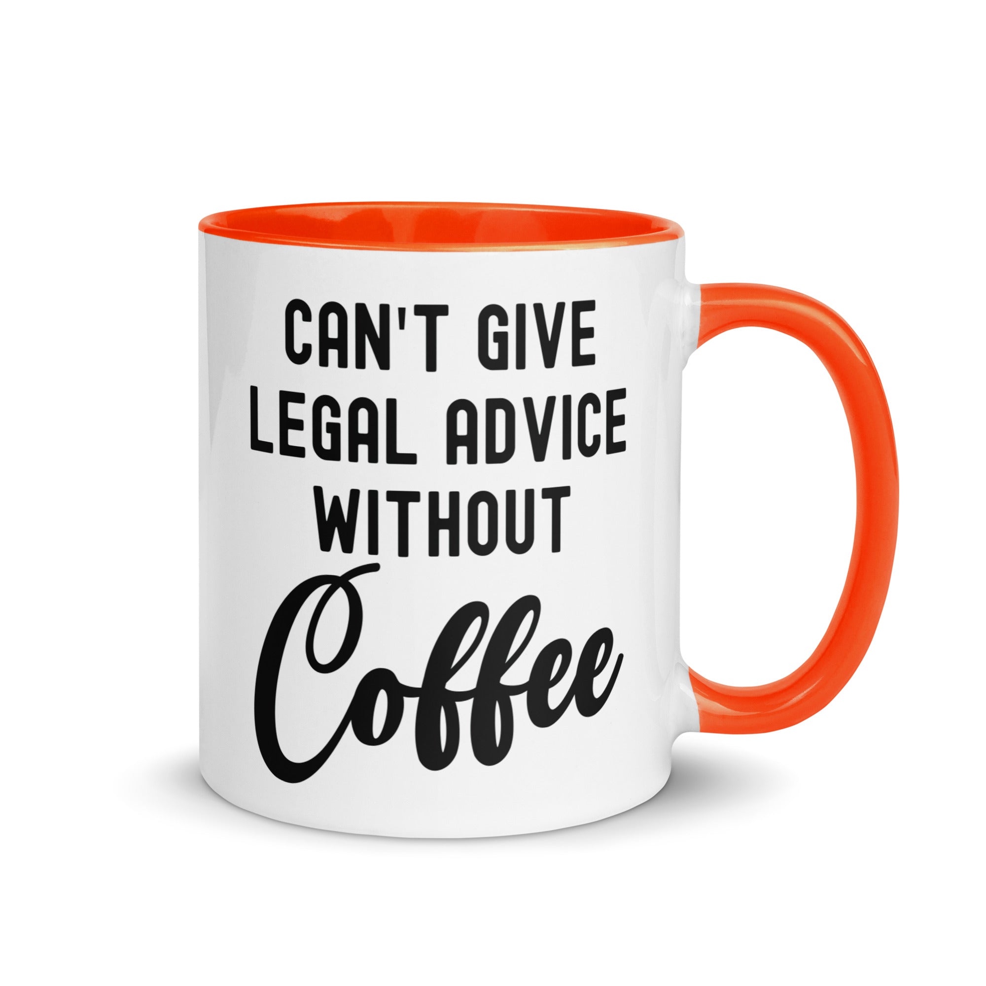 Mug with Color Inside | Can’t give legal advice without coffee