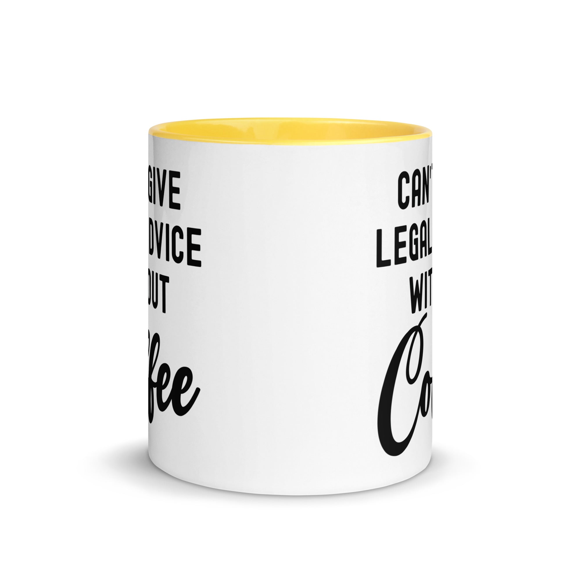 Mug with Color Inside | Can’t give legal advice without coffee