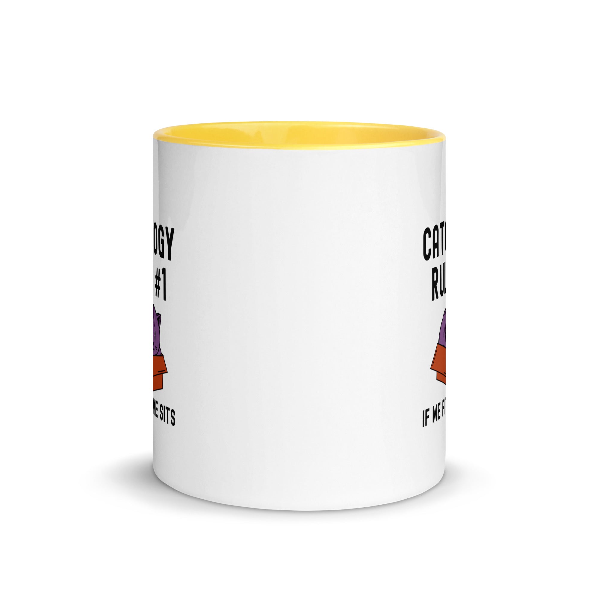 Mug with Color Inside | Catology Rule #1 If me fits, me sits