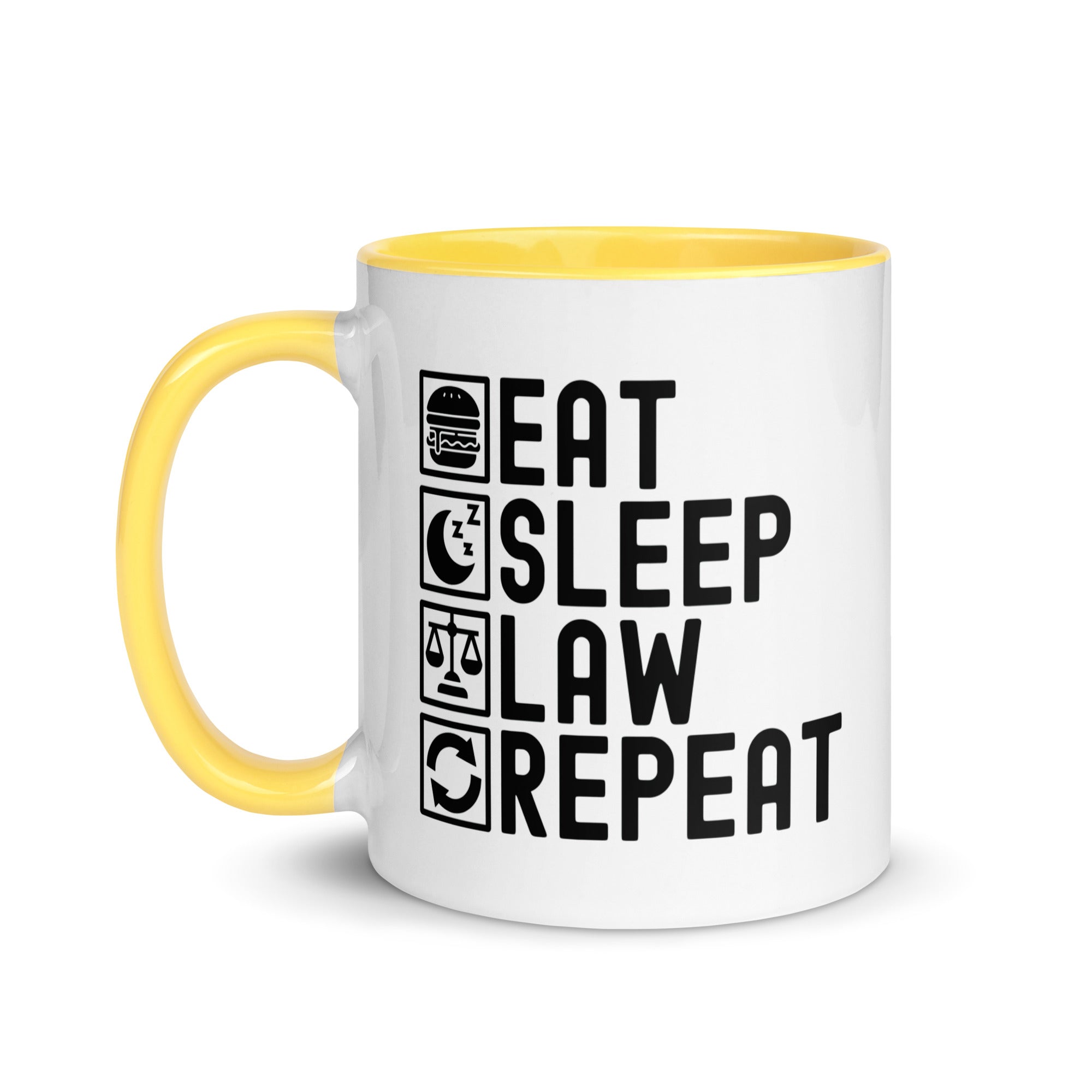 Mug with Color Inside | Eat Sleep Law Repeat