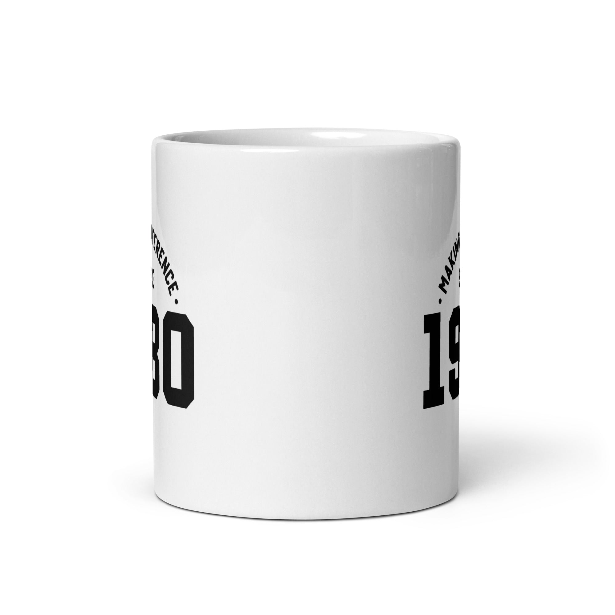 White glossy mug | Making a diference since 1980