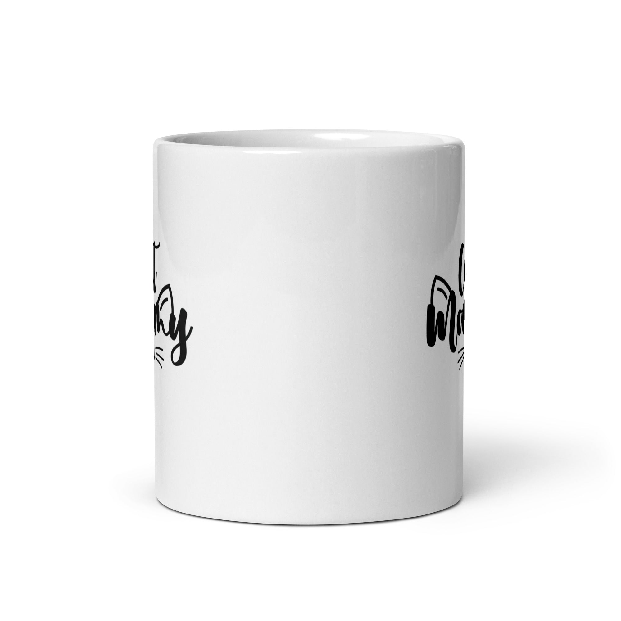 White glossy mug |  Cat Mommay