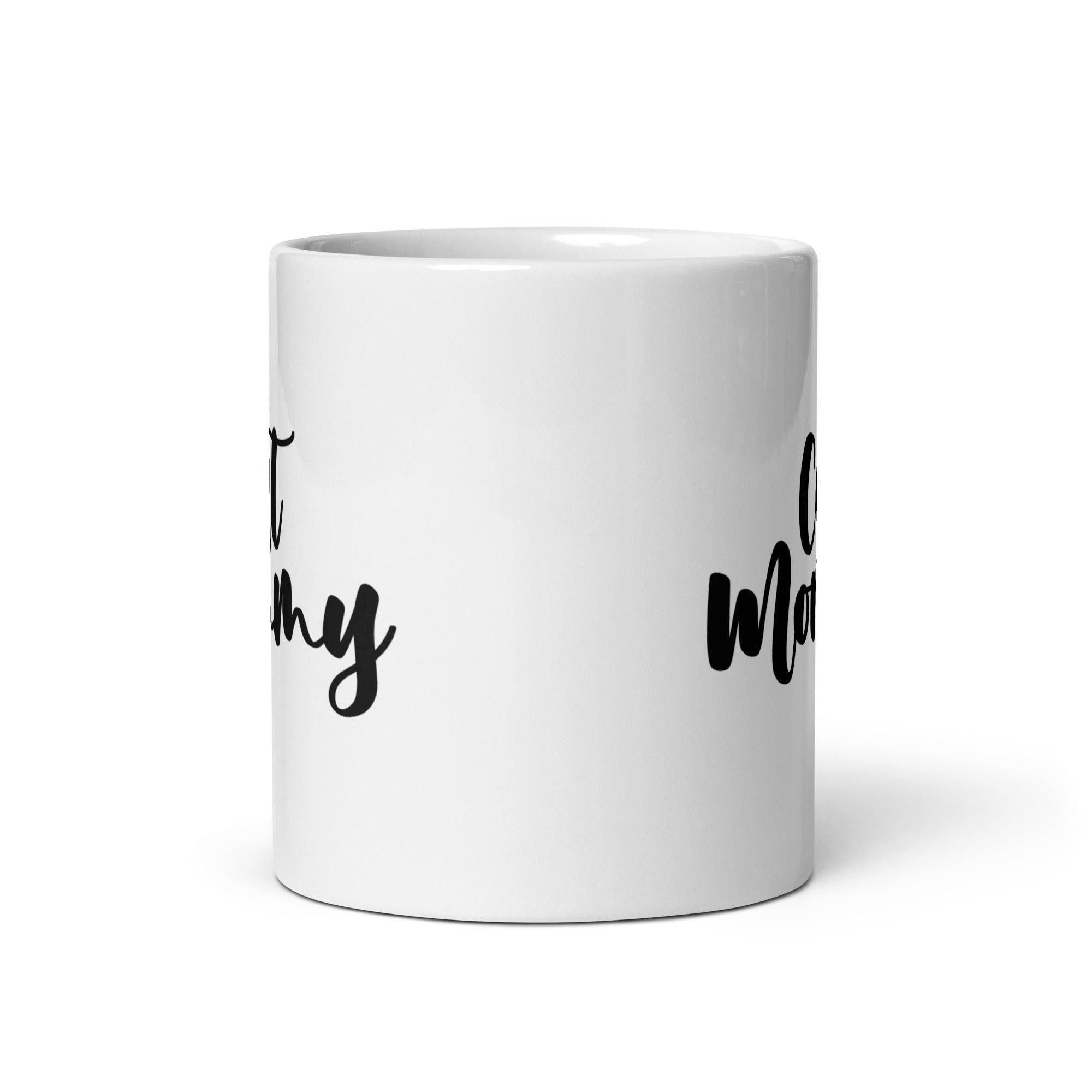 White glossy mug | Cat Mommy