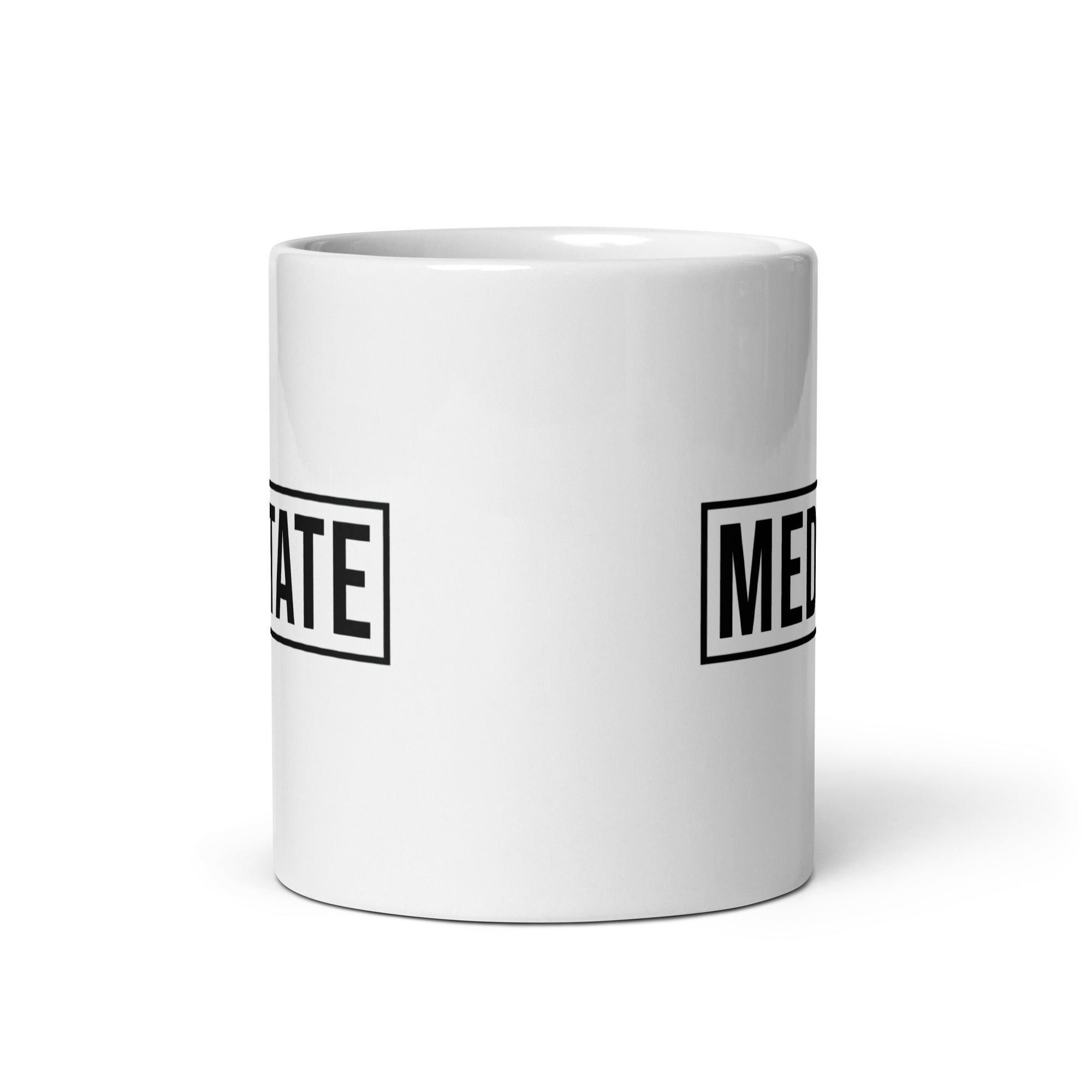 White glossy mug | Meditate