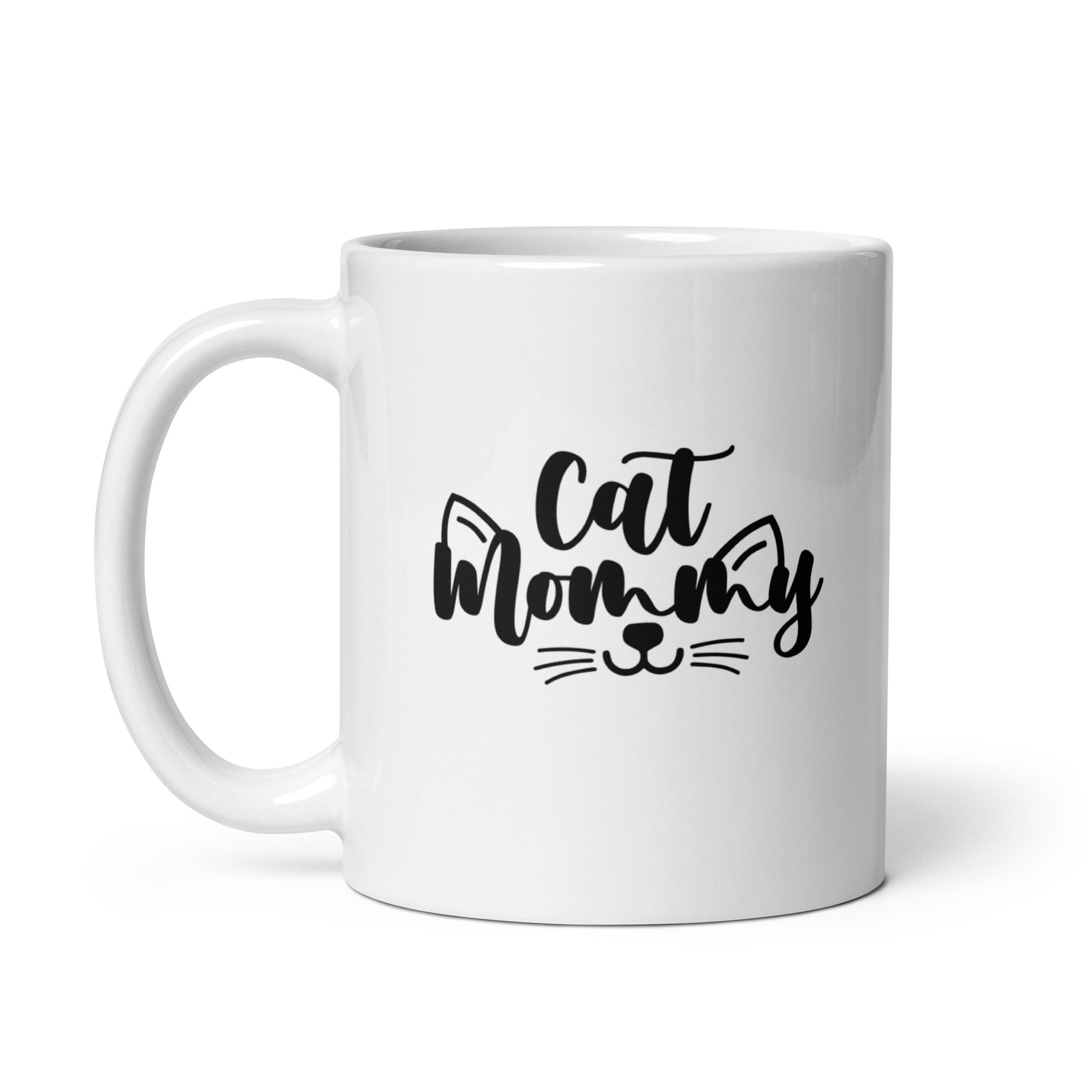 White glossy mug |  Cat Mommay
