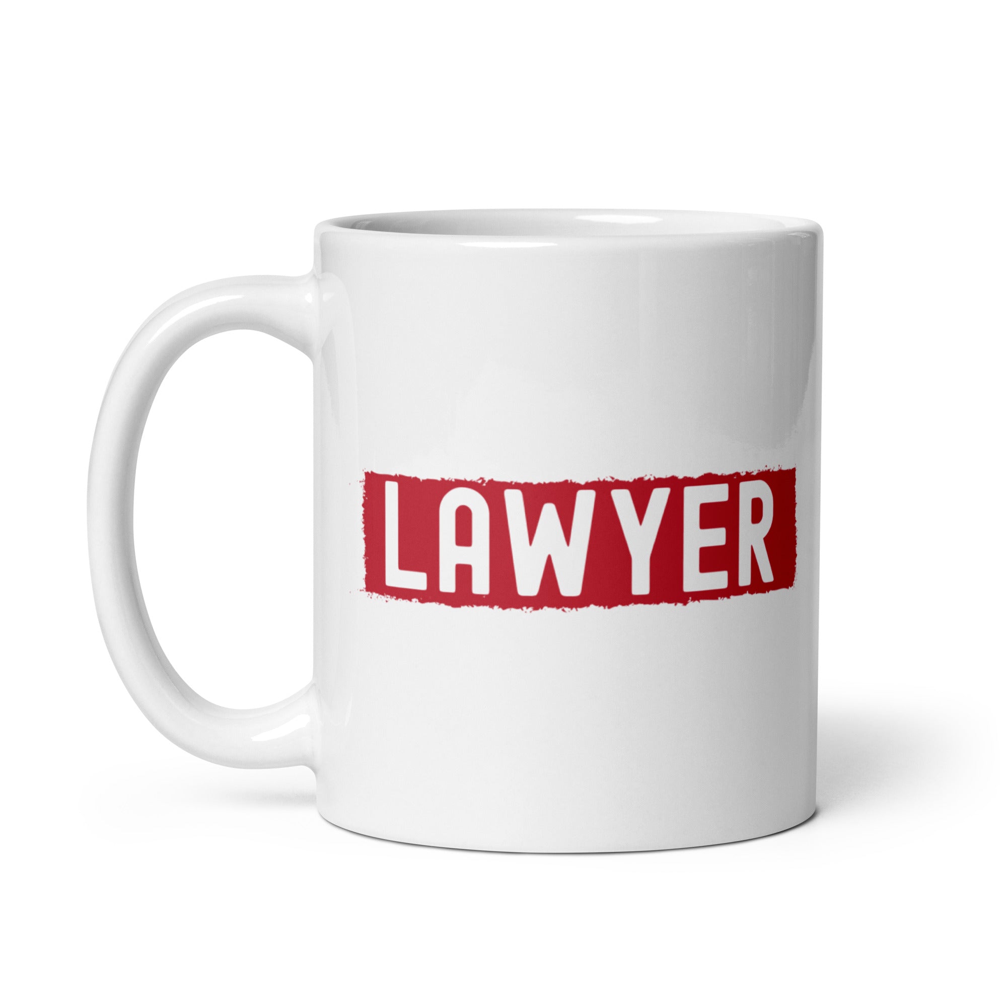 White glossy mug | Lawyer (design with red highghliting)