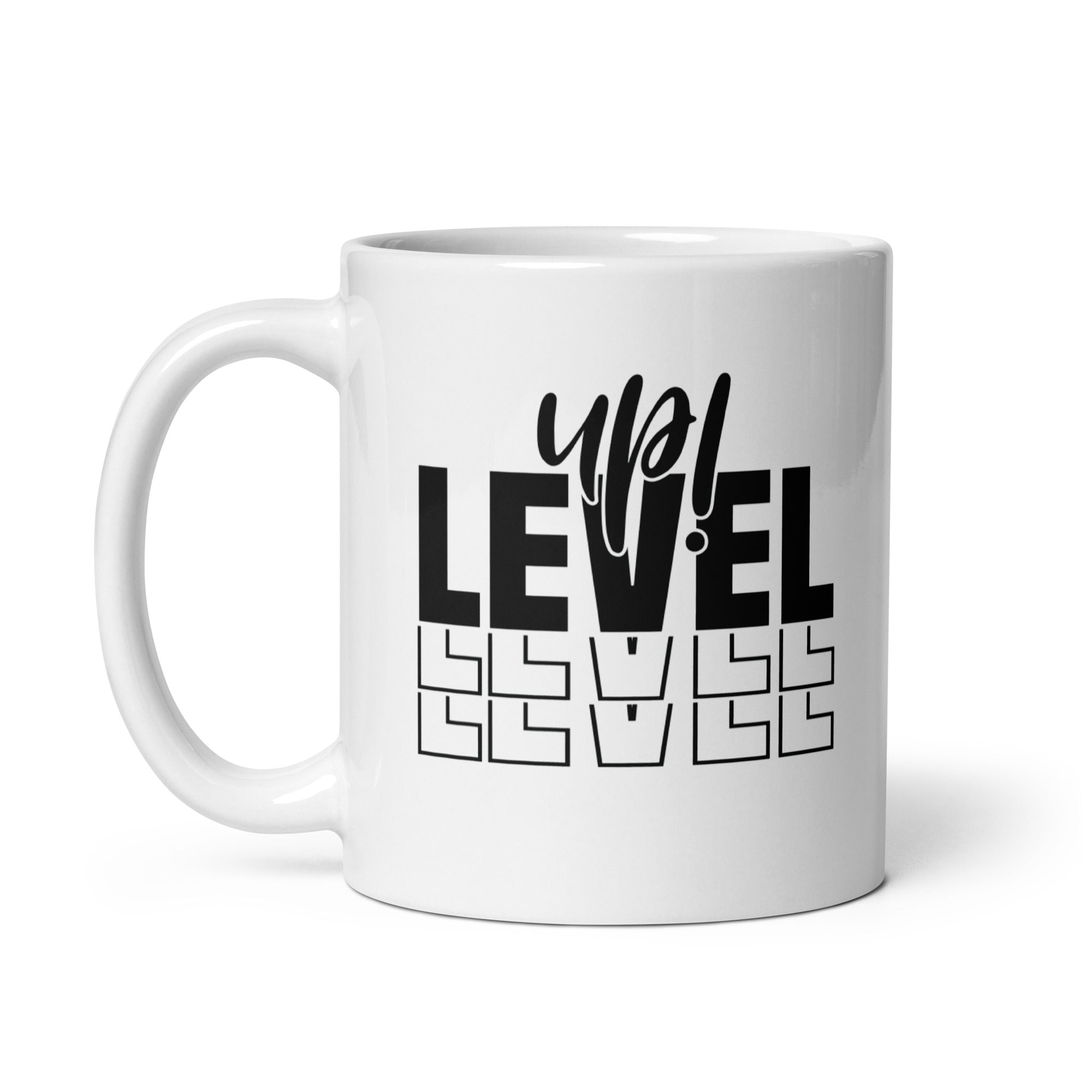 White glossy mug | Level Up