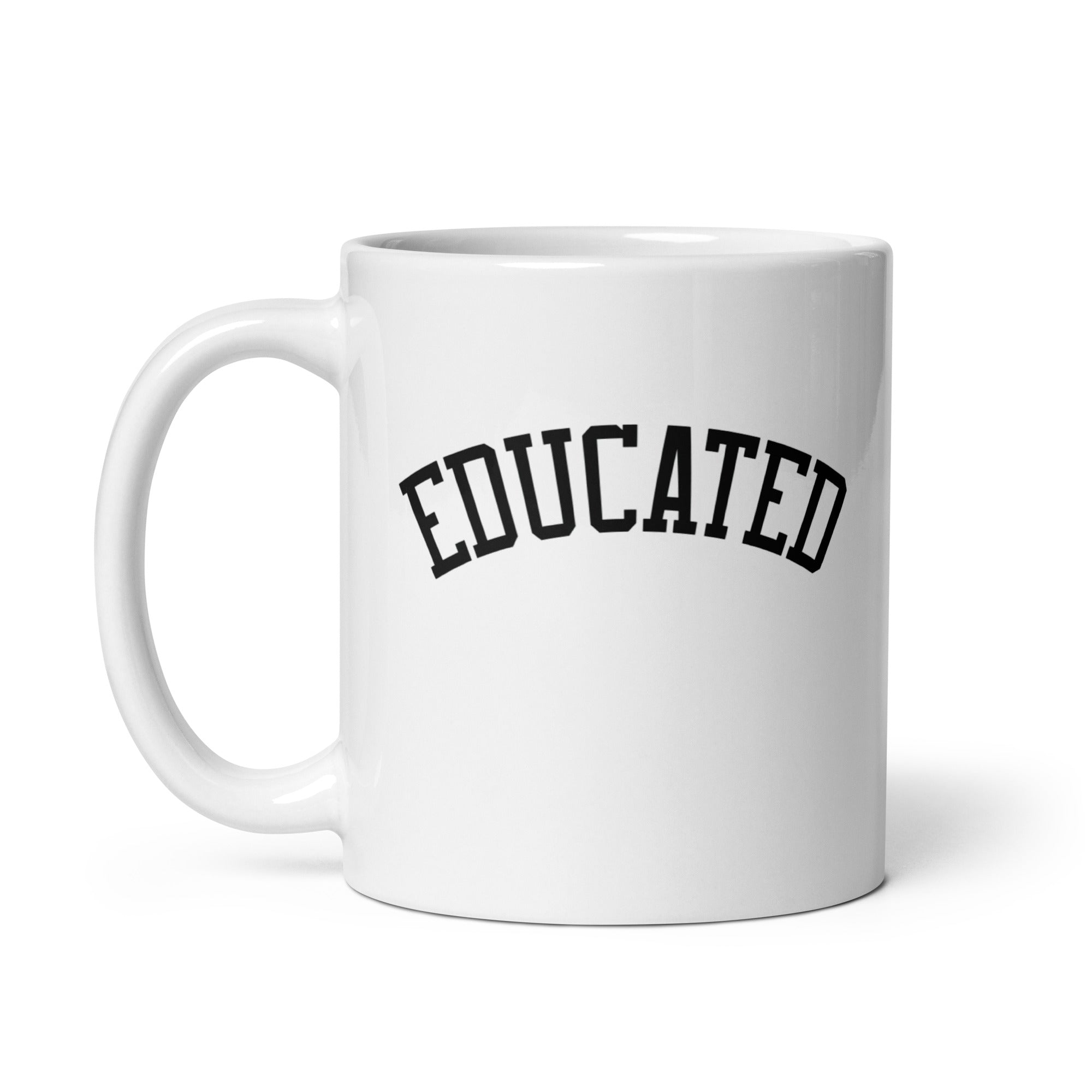 White glossy mug | Educated