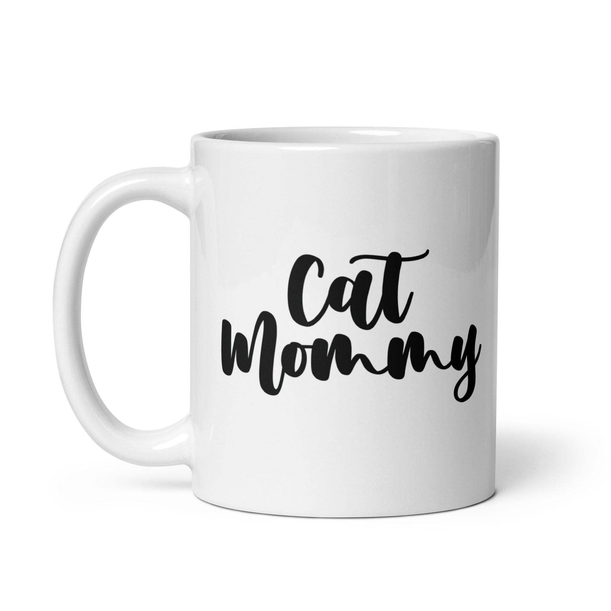 White glossy mug | Cat Mommy
