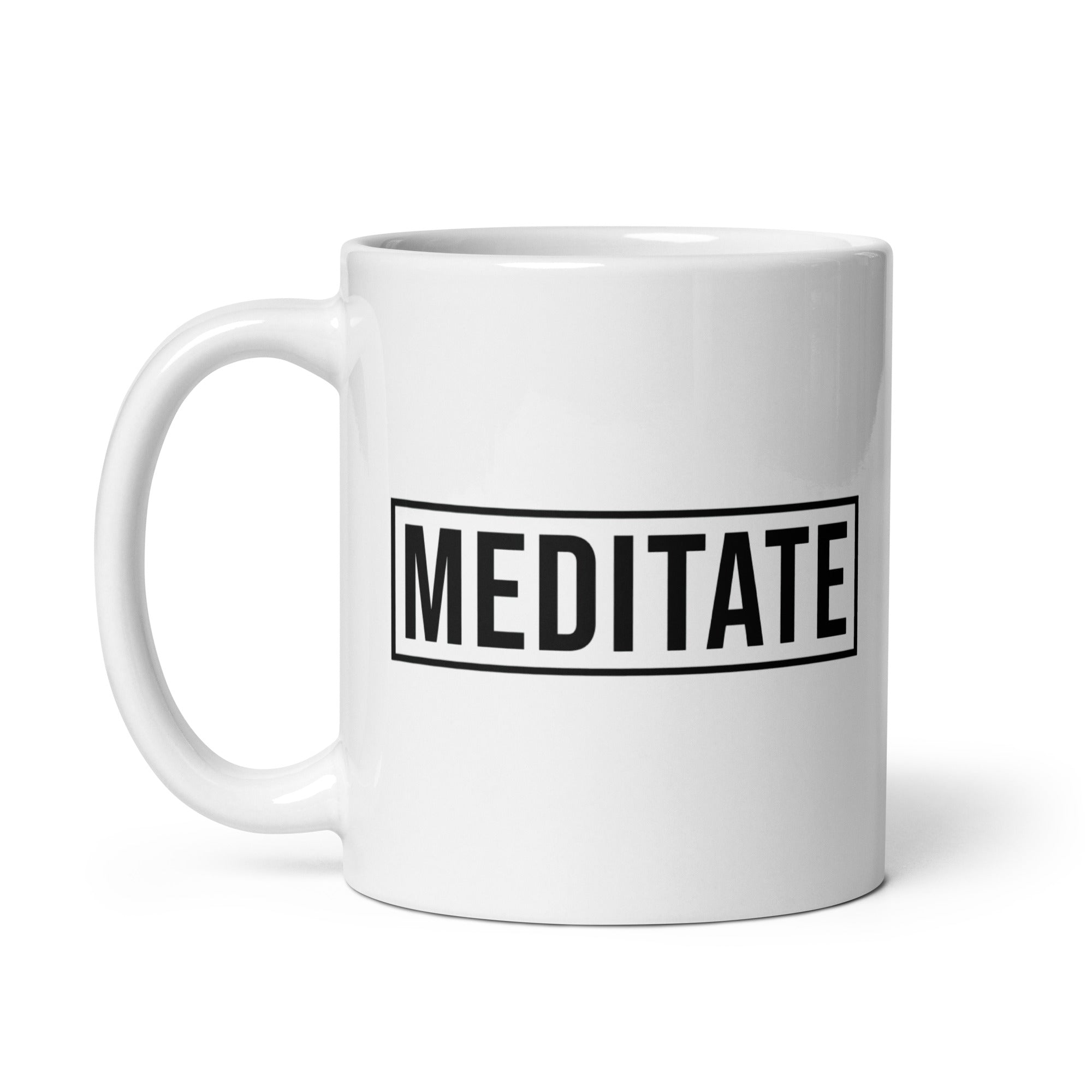 White glossy mug | Meditate