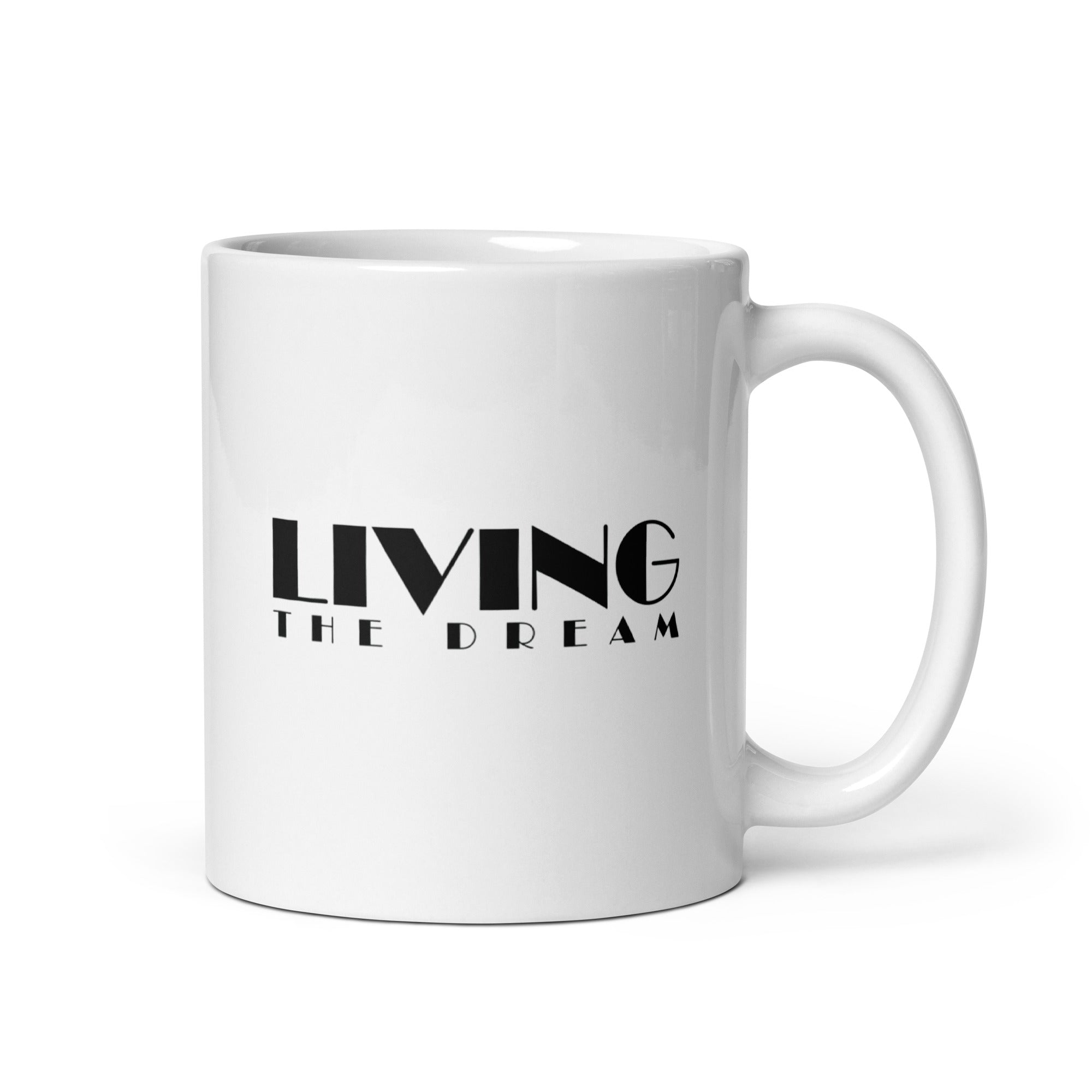 White glossy mug | Living The Dream