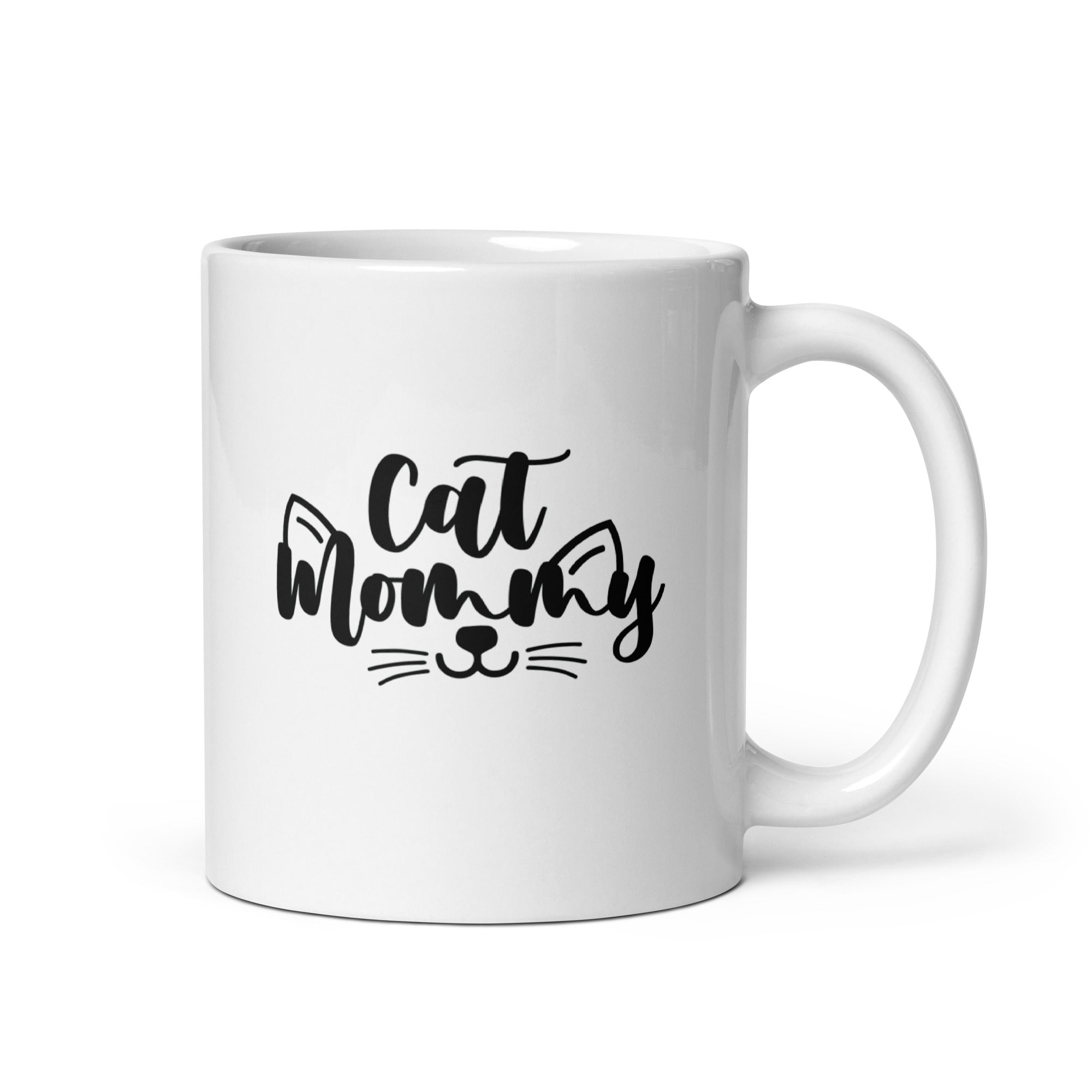 White glossy mug |  Cat Mommay