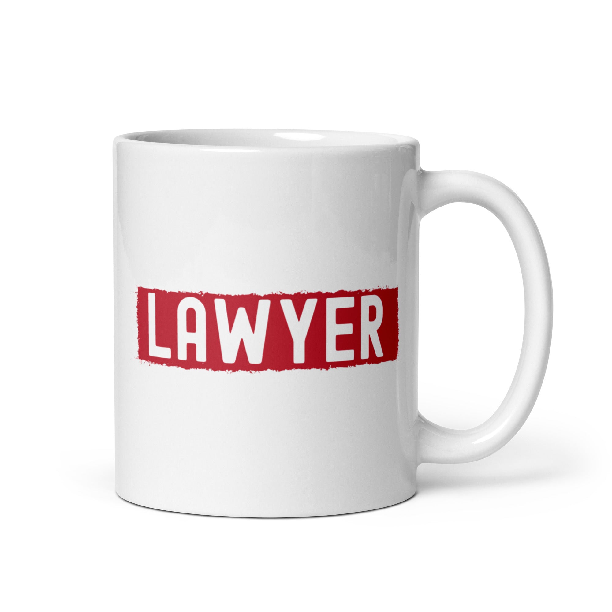 White glossy mug | Lawyer (design with red highghliting)