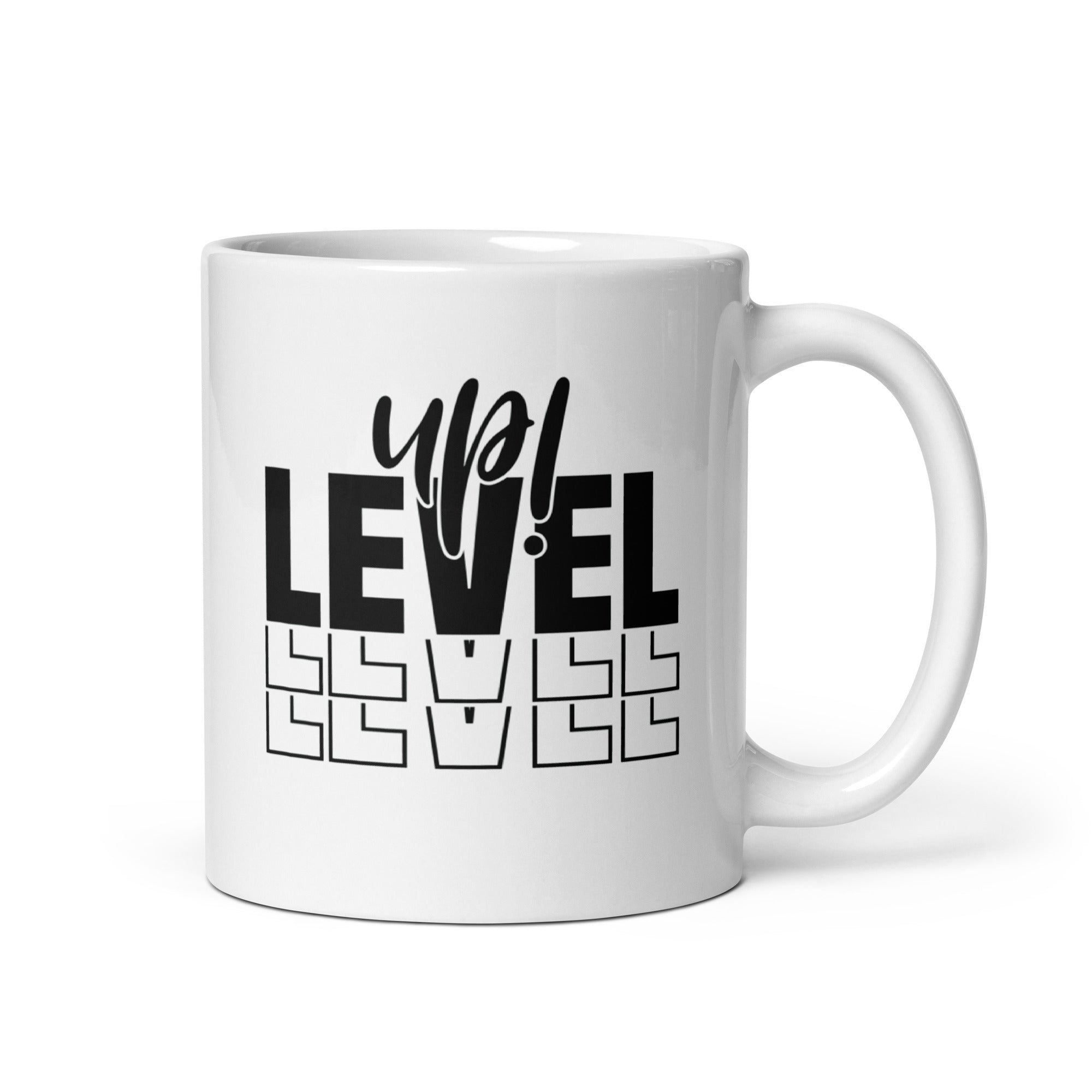 White glossy mug | Level Up