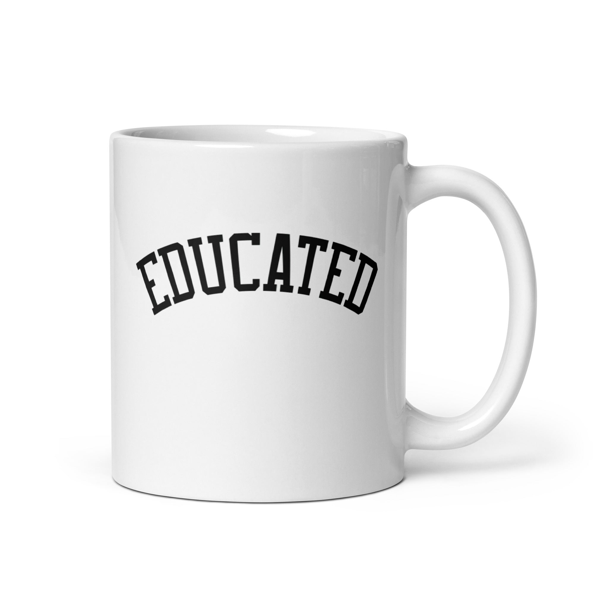 White glossy mug | Educated