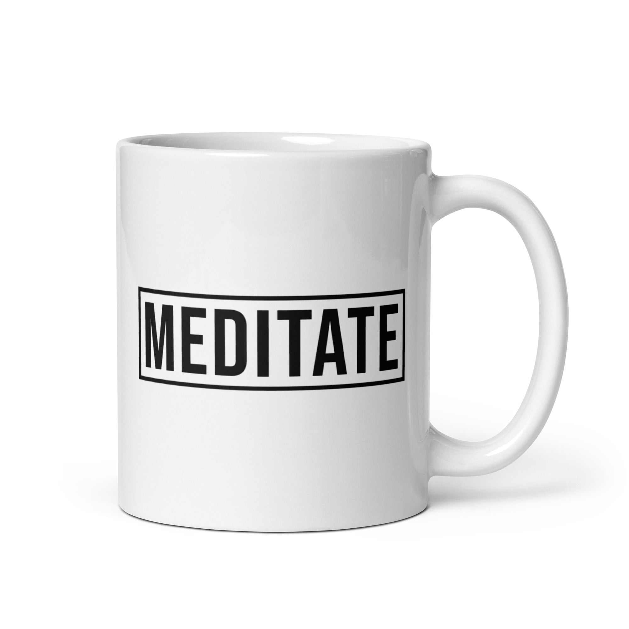 White glossy mug | Meditate