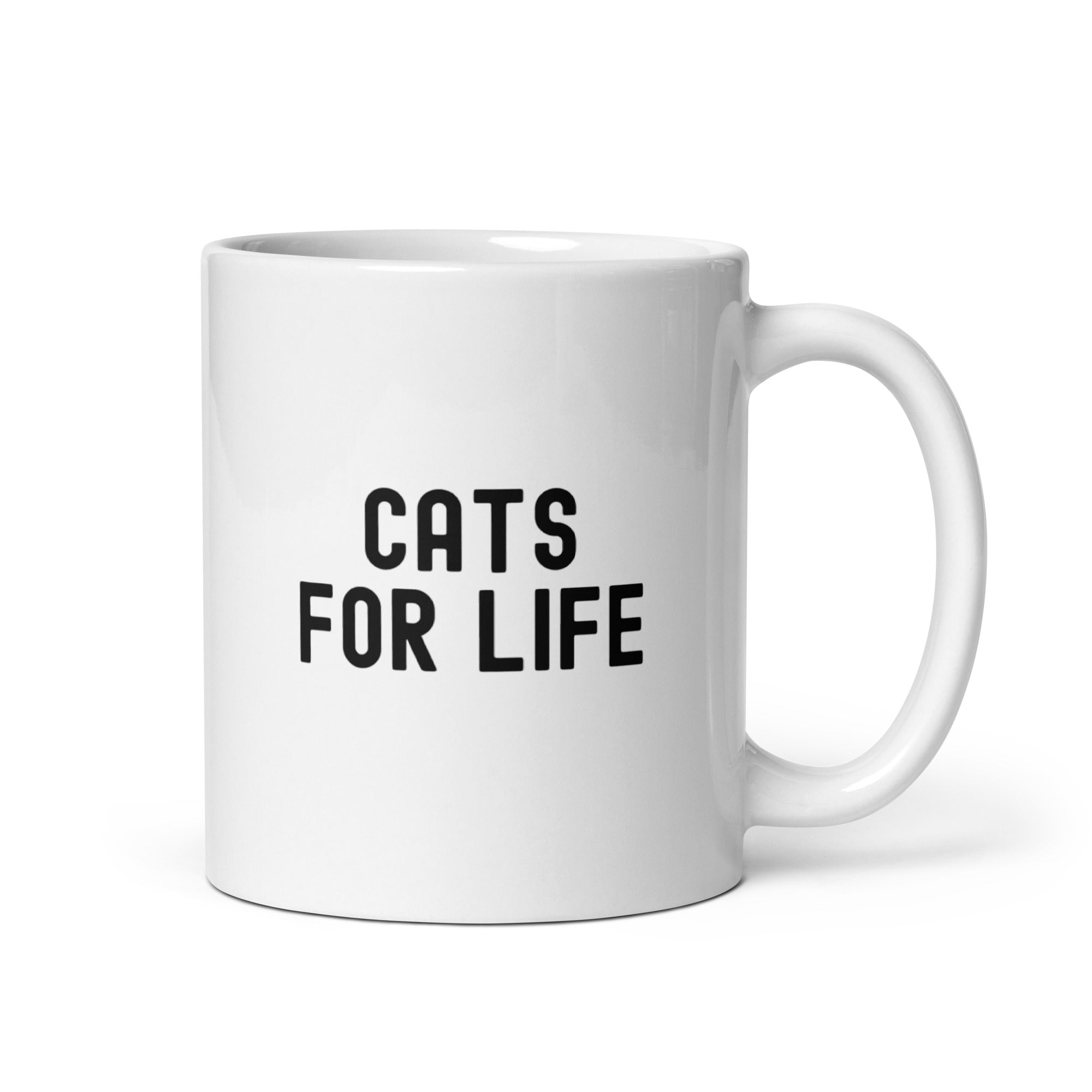 White glossy mug | Cat for Life