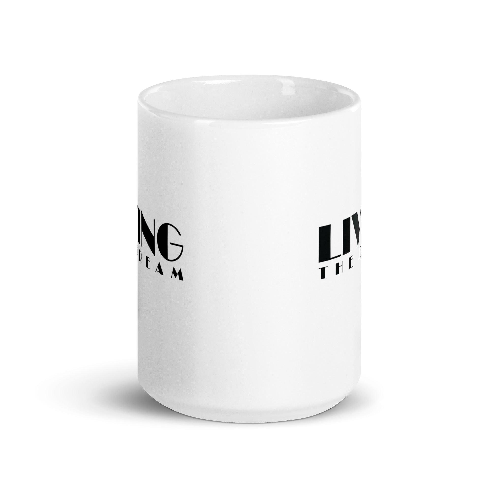 White glossy mug | Living The Dream