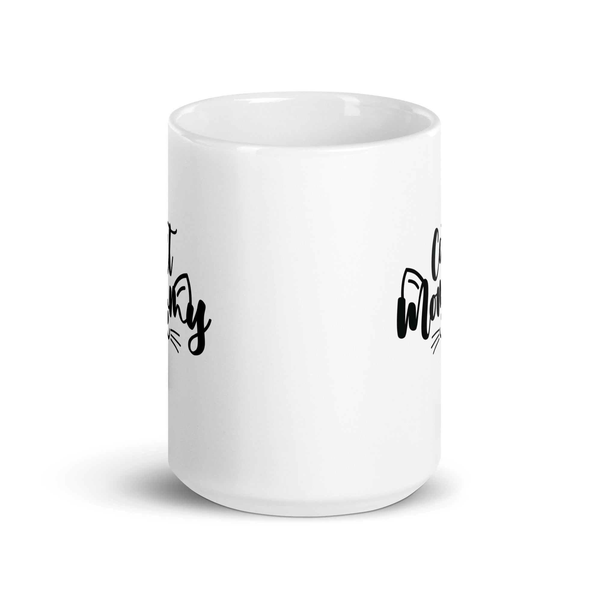 White glossy mug |  Cat Mommay