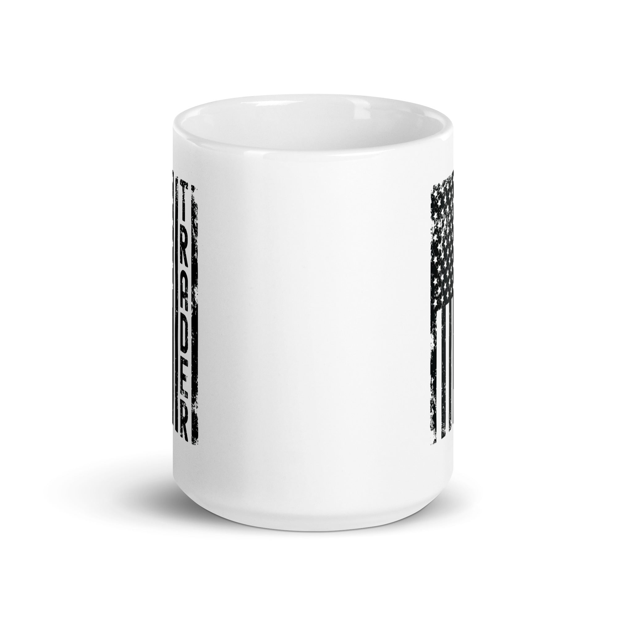 White glossy mug | Trader (deisgn on American flag)