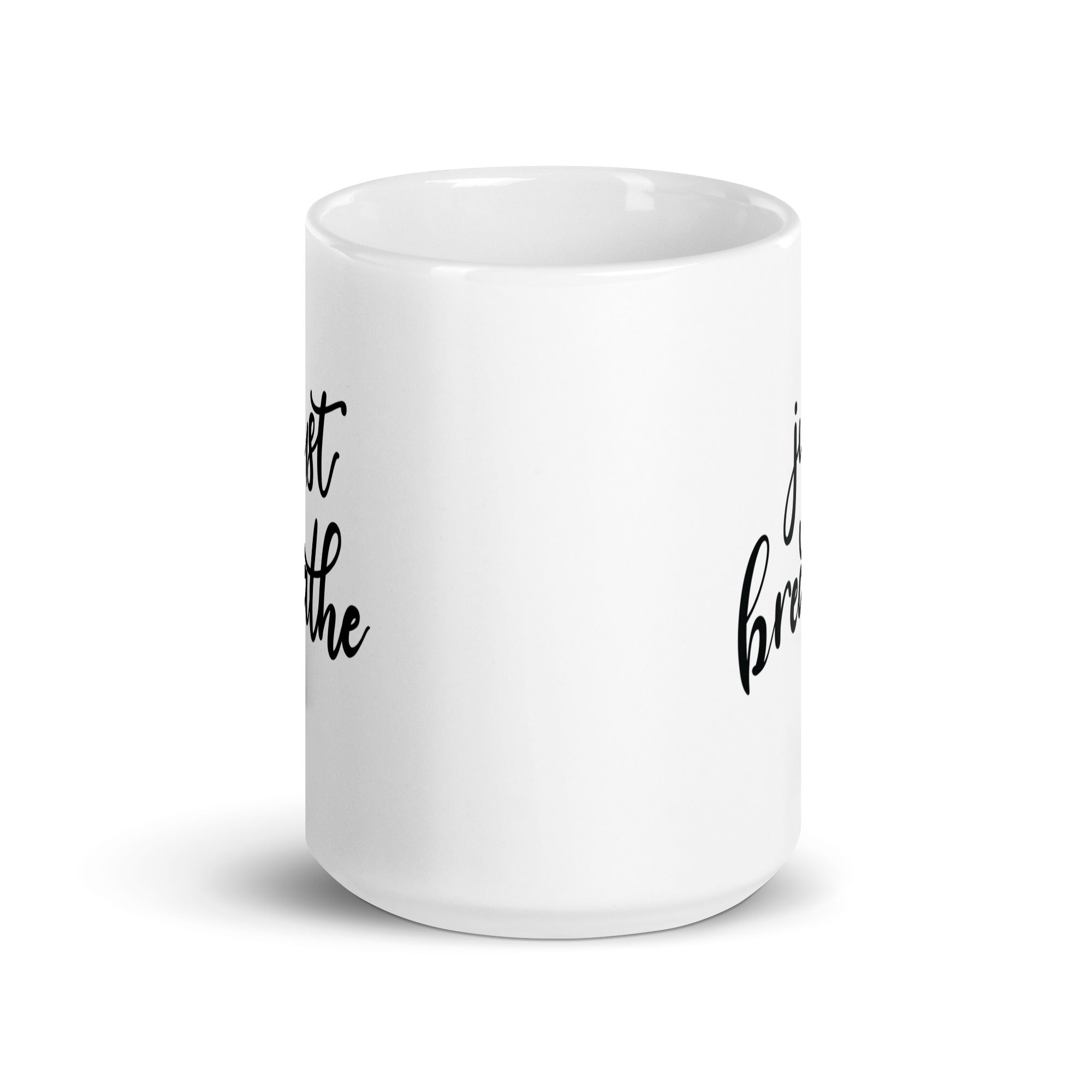 White glossy mug | Just Breathe