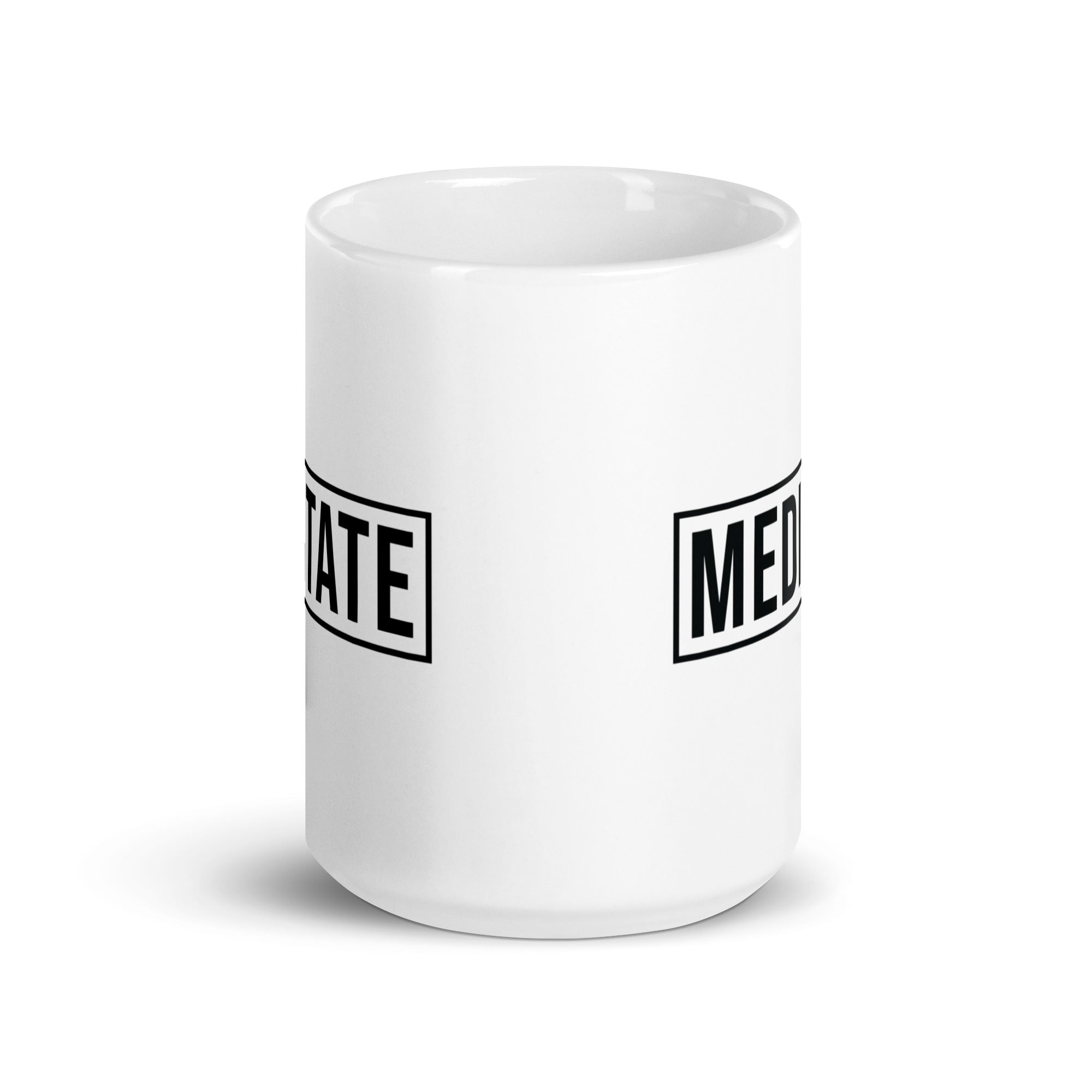 White glossy mug | Meditate