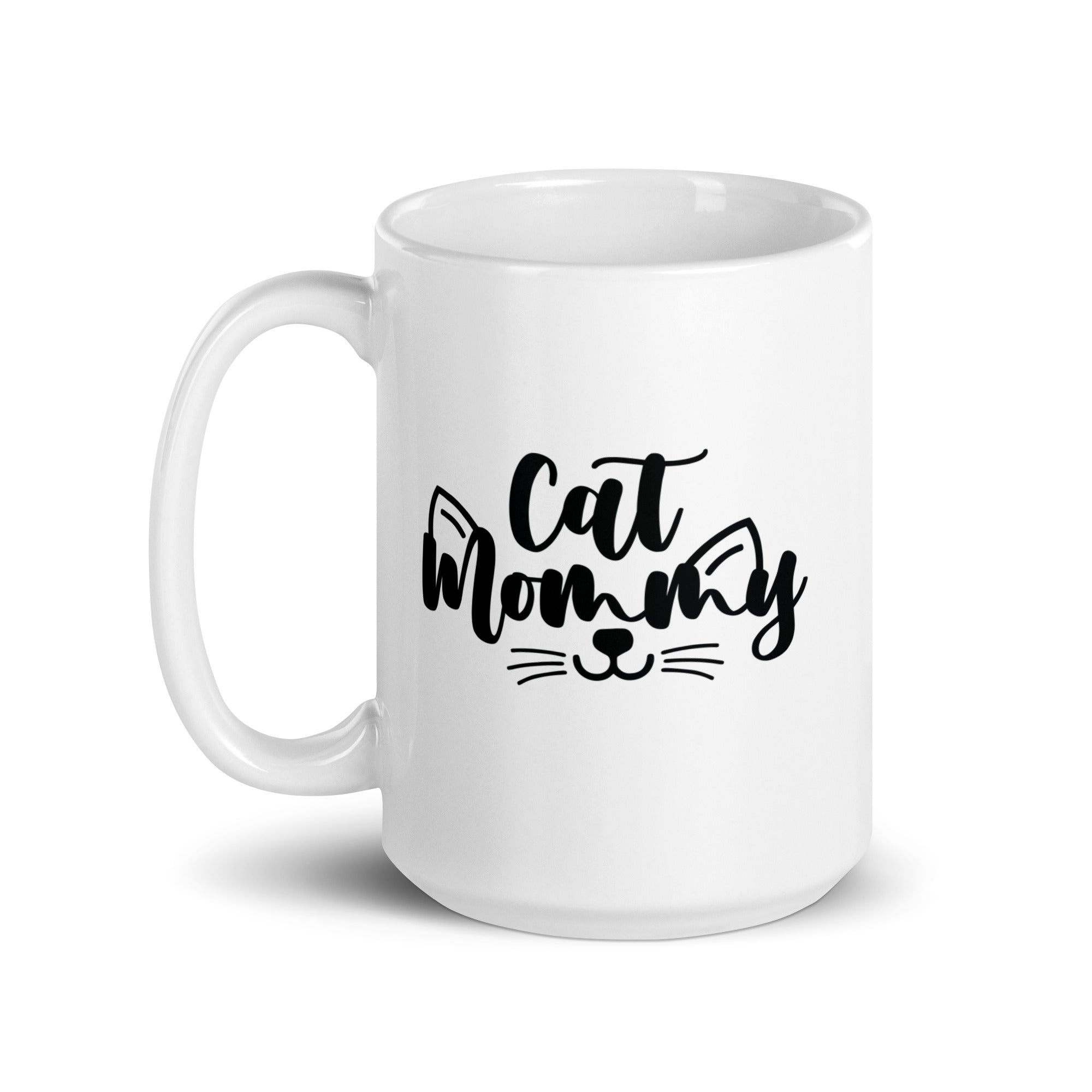 White glossy mug |  Cat Mommay