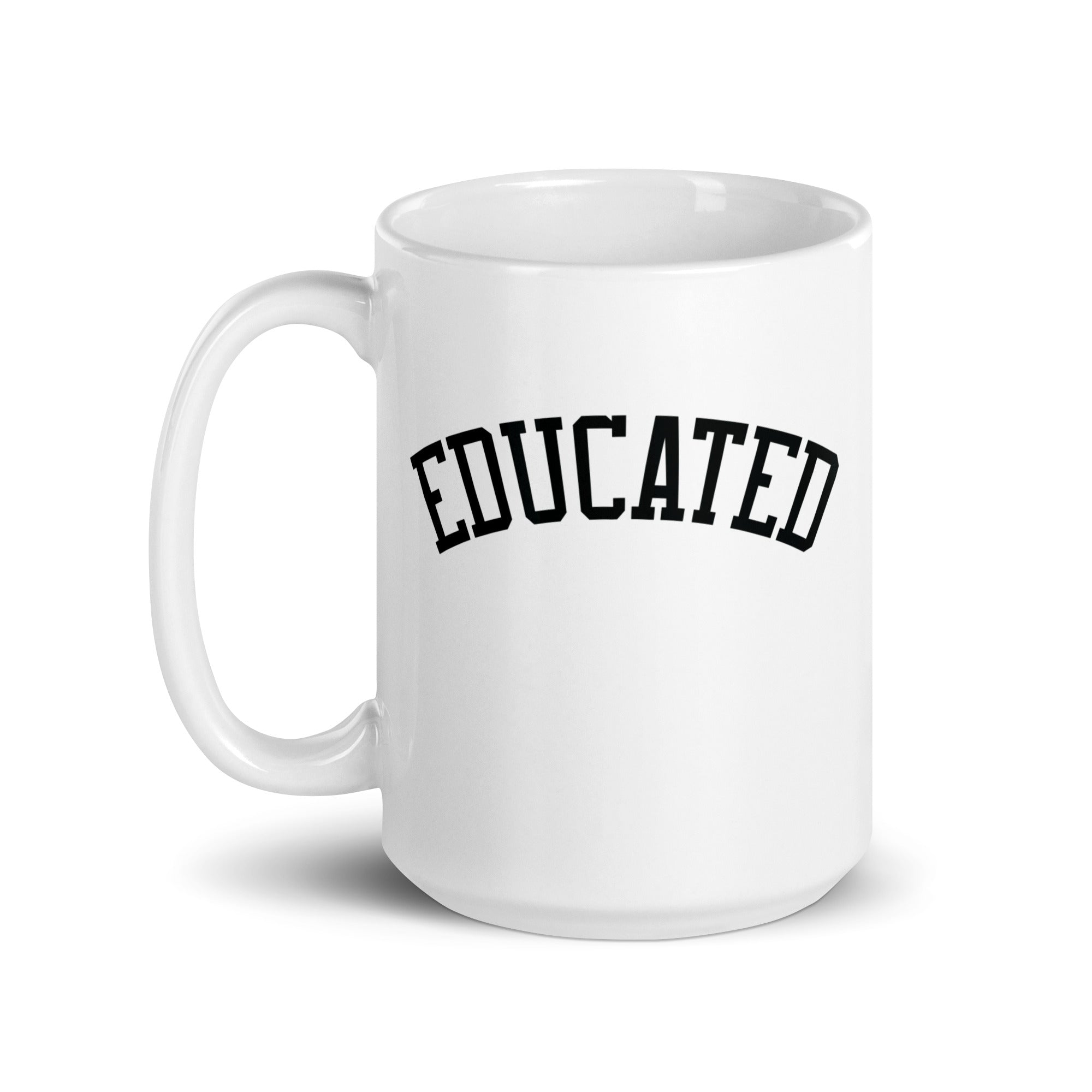 White glossy mug | Educated